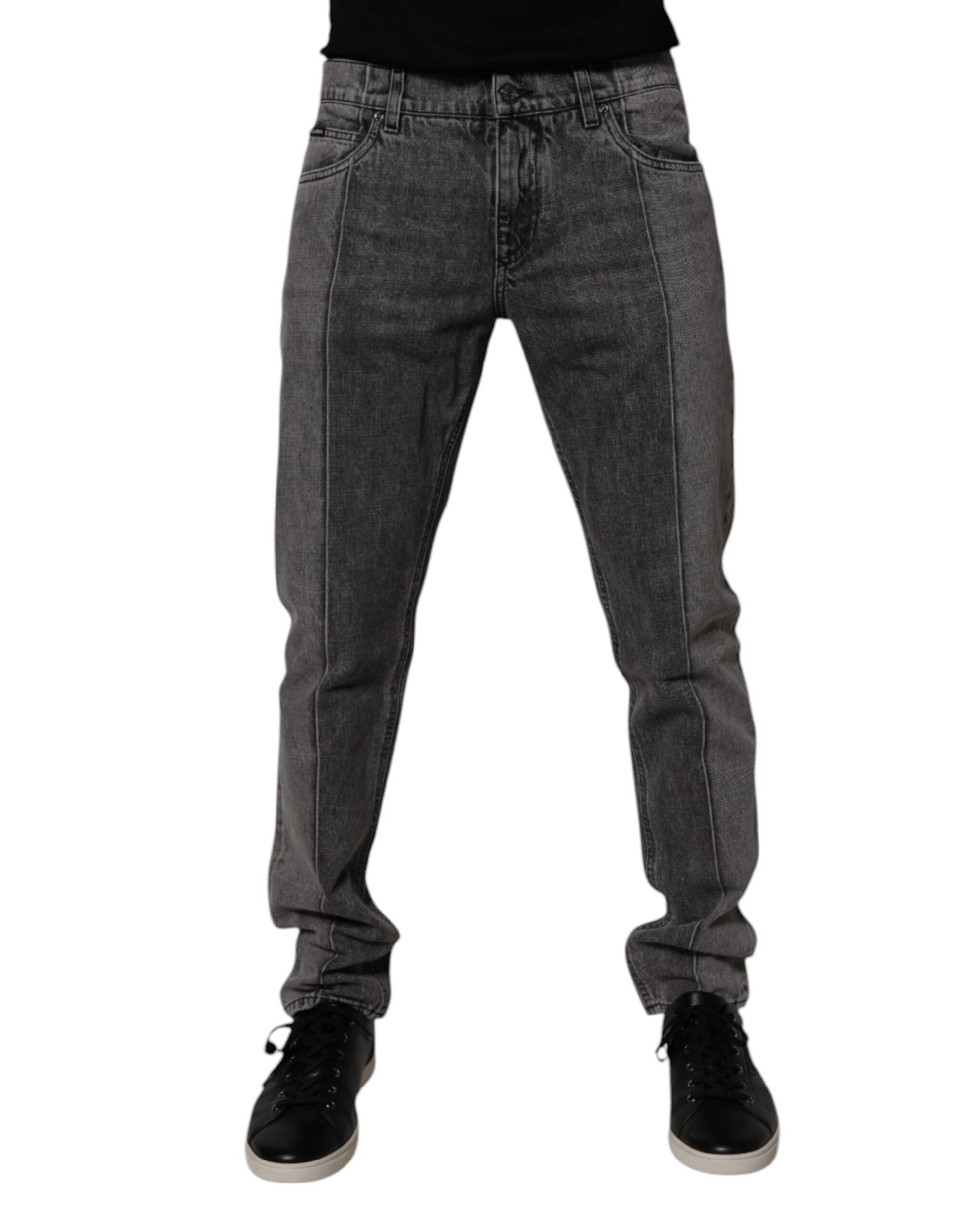Dolce & Gabbana Two Tone Gray Cotton Denim Jeans Dolce & Gabbana