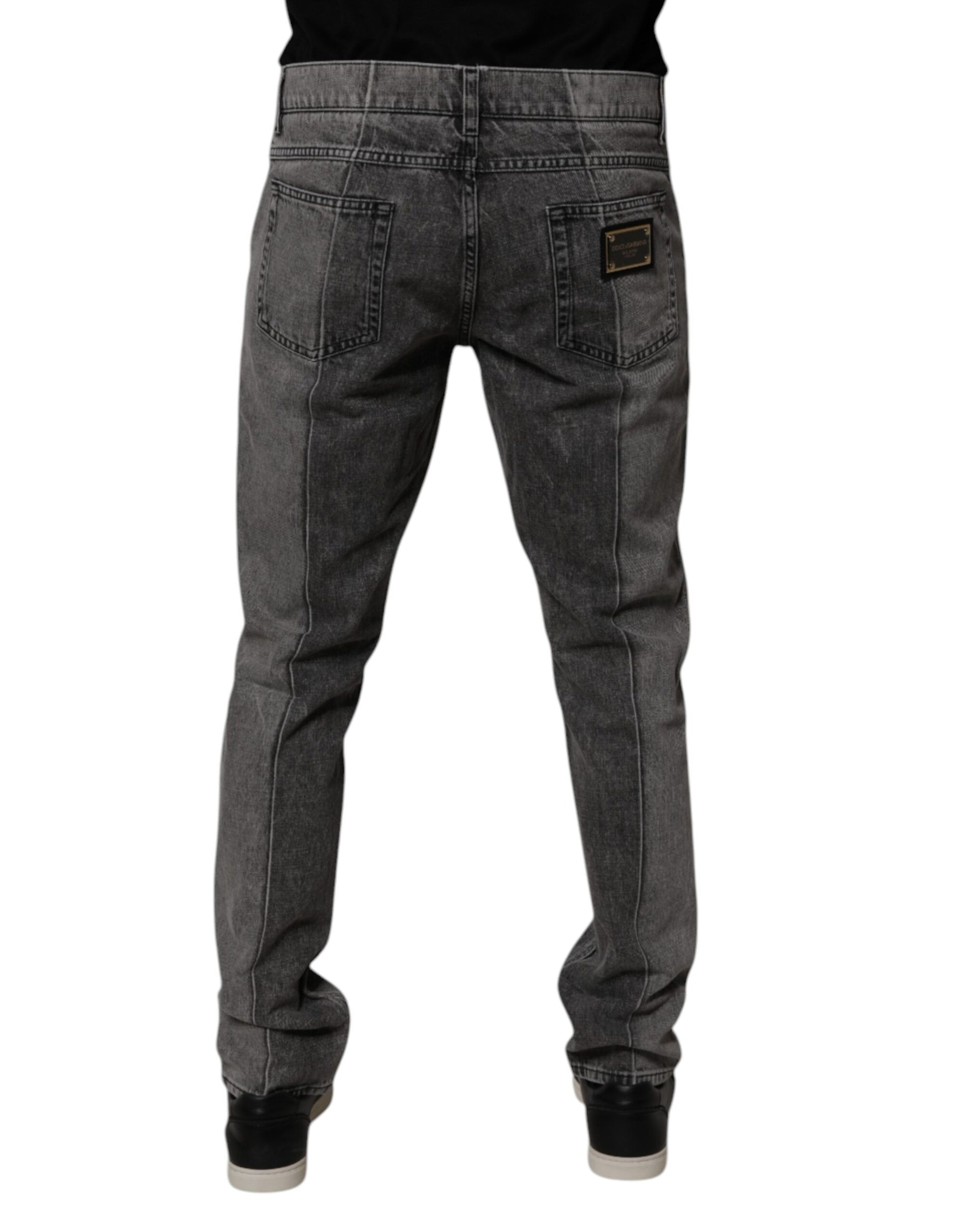 Dolce & Gabbana Two Tone Gray Cotton Denim Jeans Dolce & Gabbana