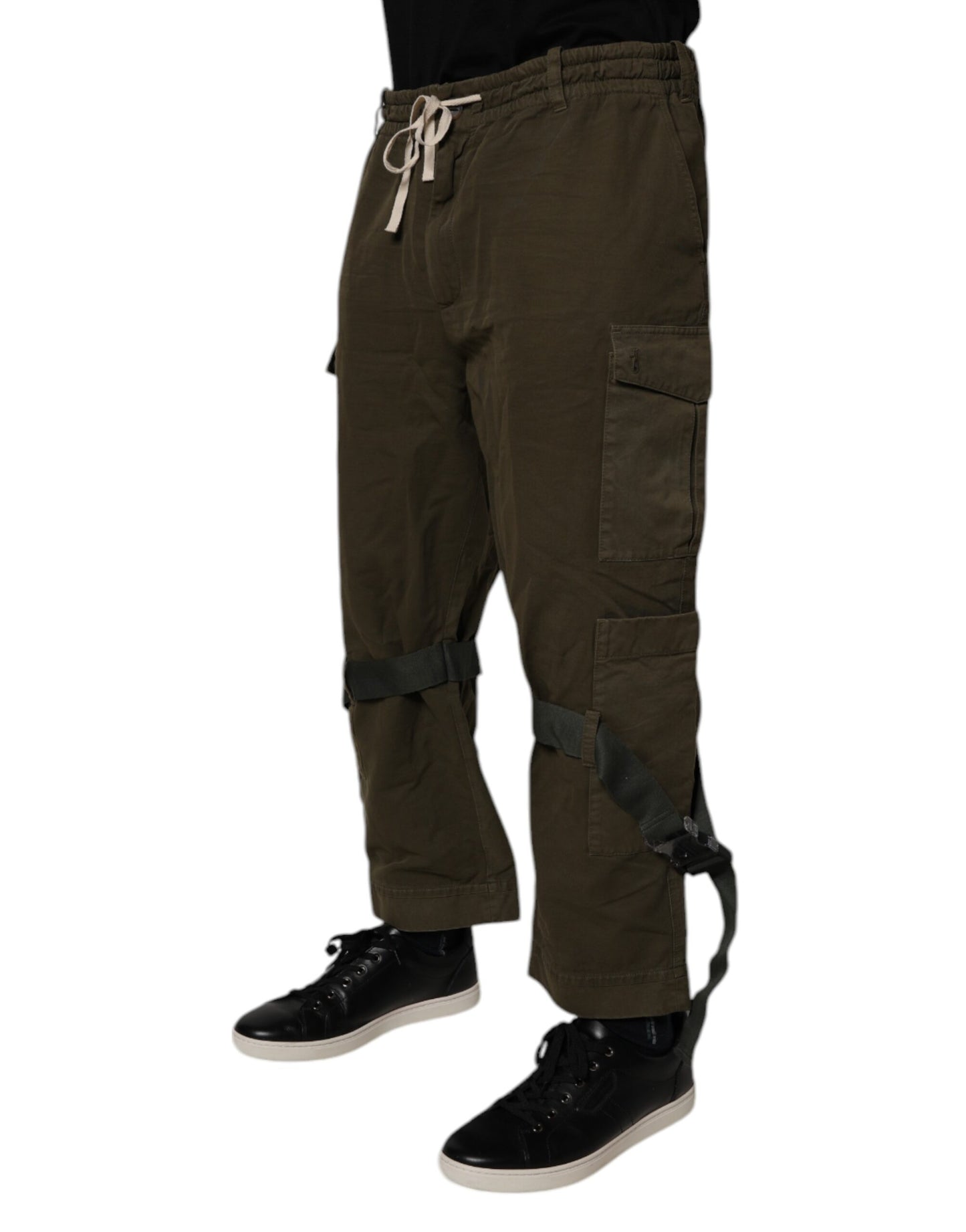 Dolce & Gabbana Brown Cotton Stretch Cargo Pants Dolce & Gabbana
