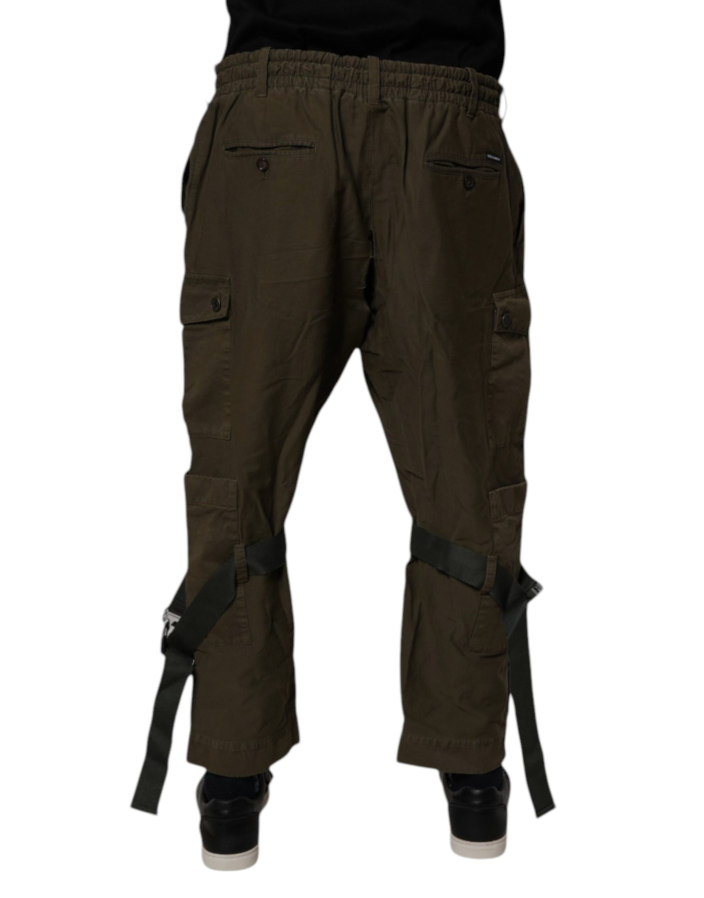 Dolce & Gabbana Brown Cotton Stretch Cargo Pants Dolce & Gabbana