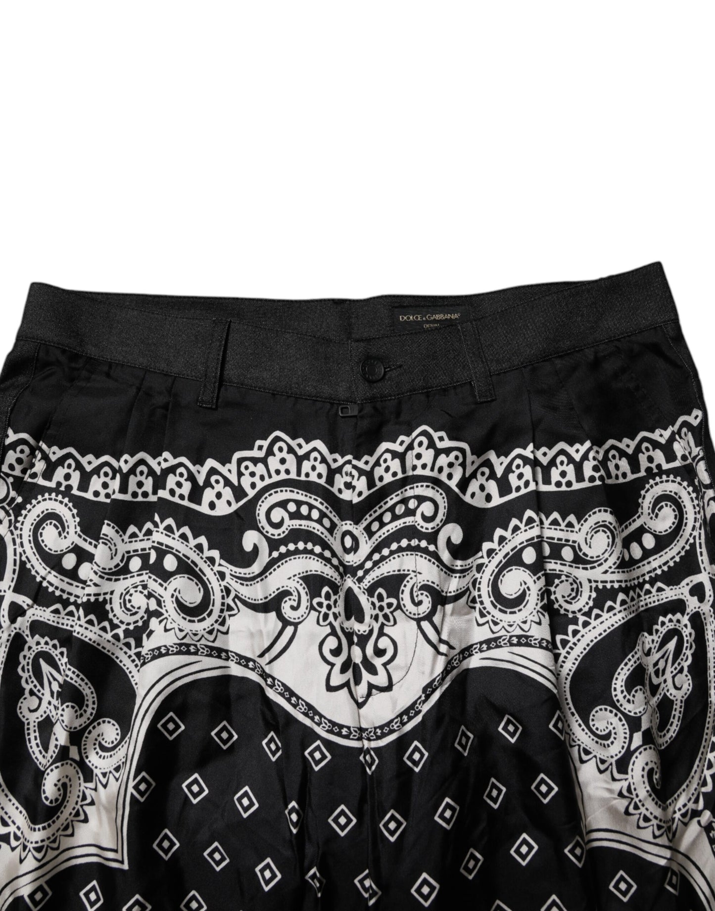 Dolce & Gabbana Black Bandana Cotton Skinny Denim Jeans Dolce & Gabbana
