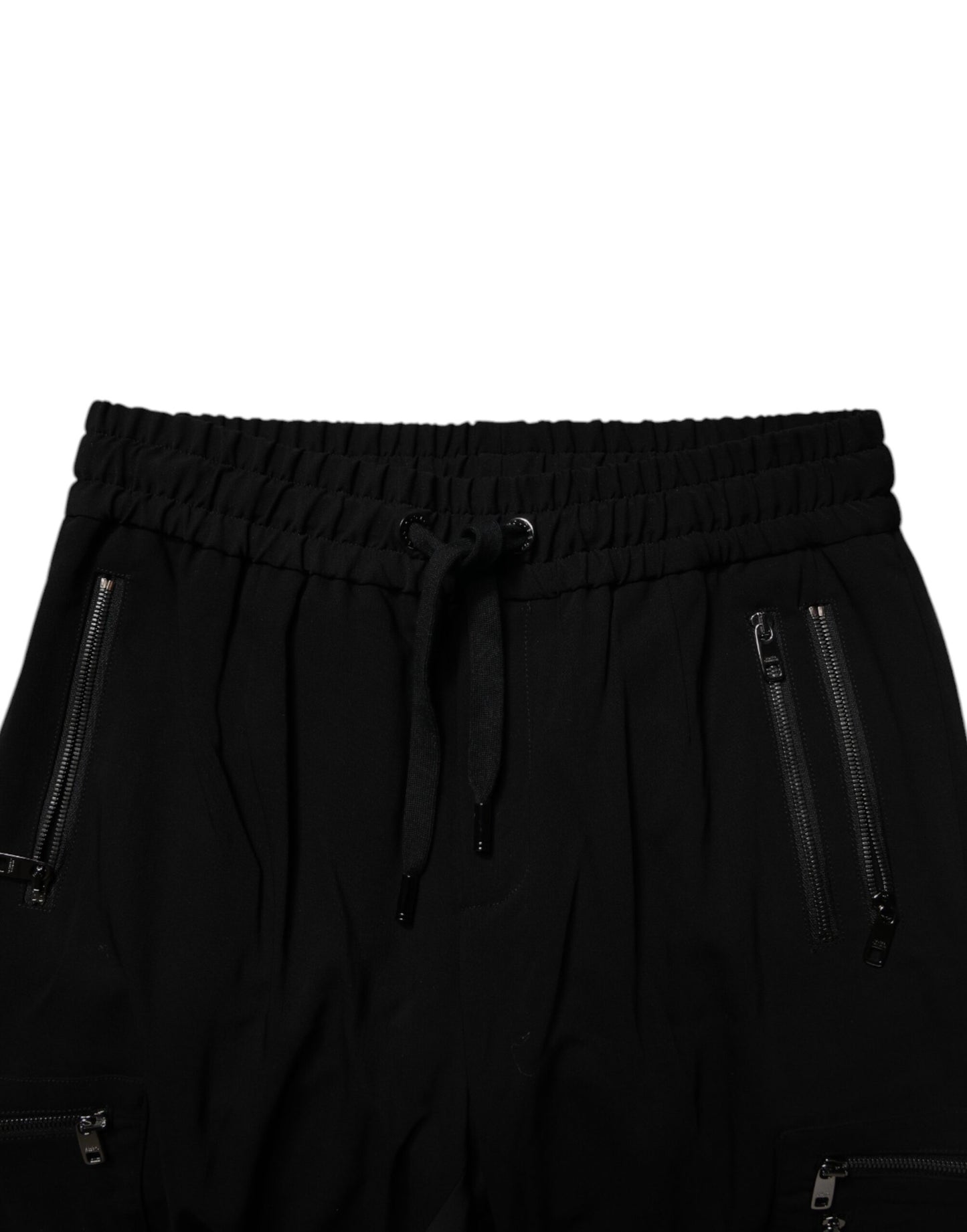 Dolce & Gabbana Black Wool Stretch Jogger Pants Dolce & Gabbana