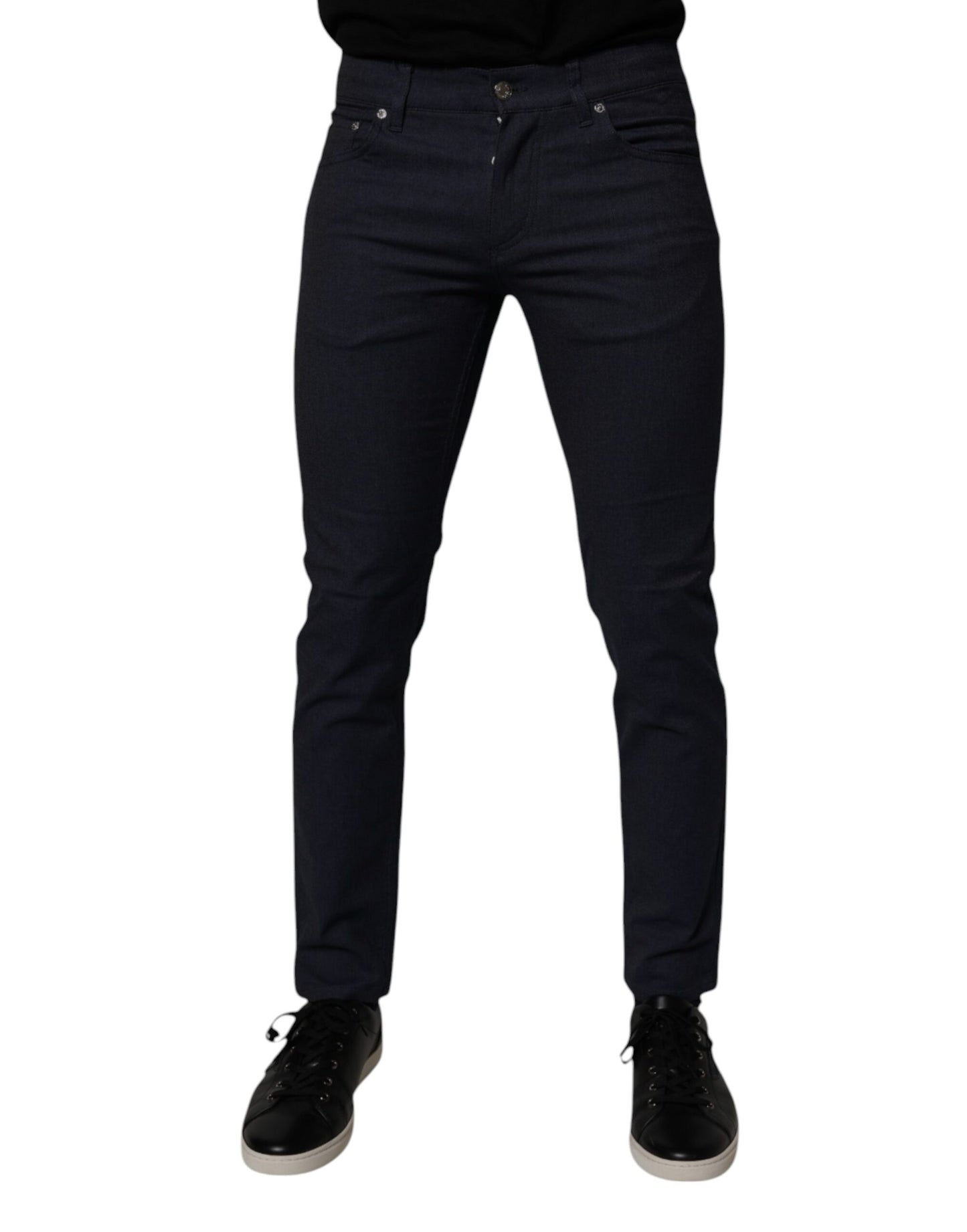 Dolce & Gabbana Dark Blue Cotton Stretch Skinny Denim Jeans Dolce & Gabbana
