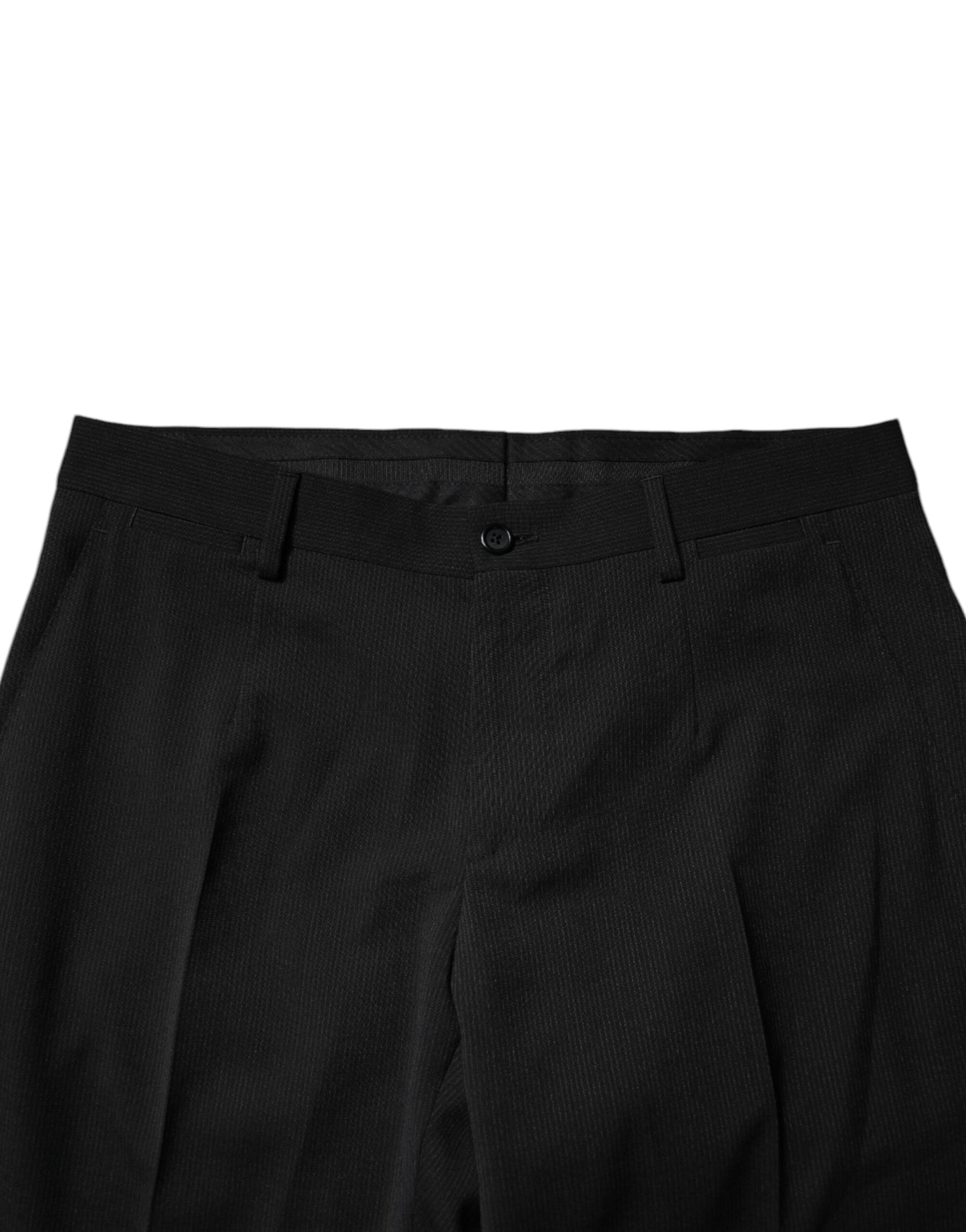 Dolce & Gabbana Black Polyester Tapered Formal Men Dress Pants Dolce & Gabbana