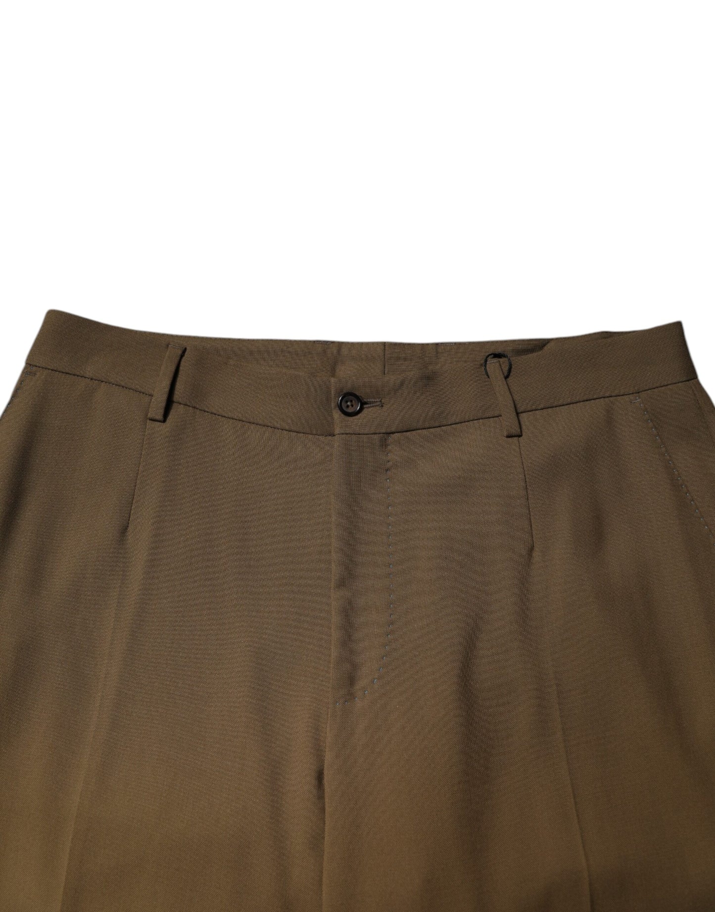 Dolce & Gabbana Brown Wool Straight Formal Dress Pants Dolce & Gabbana