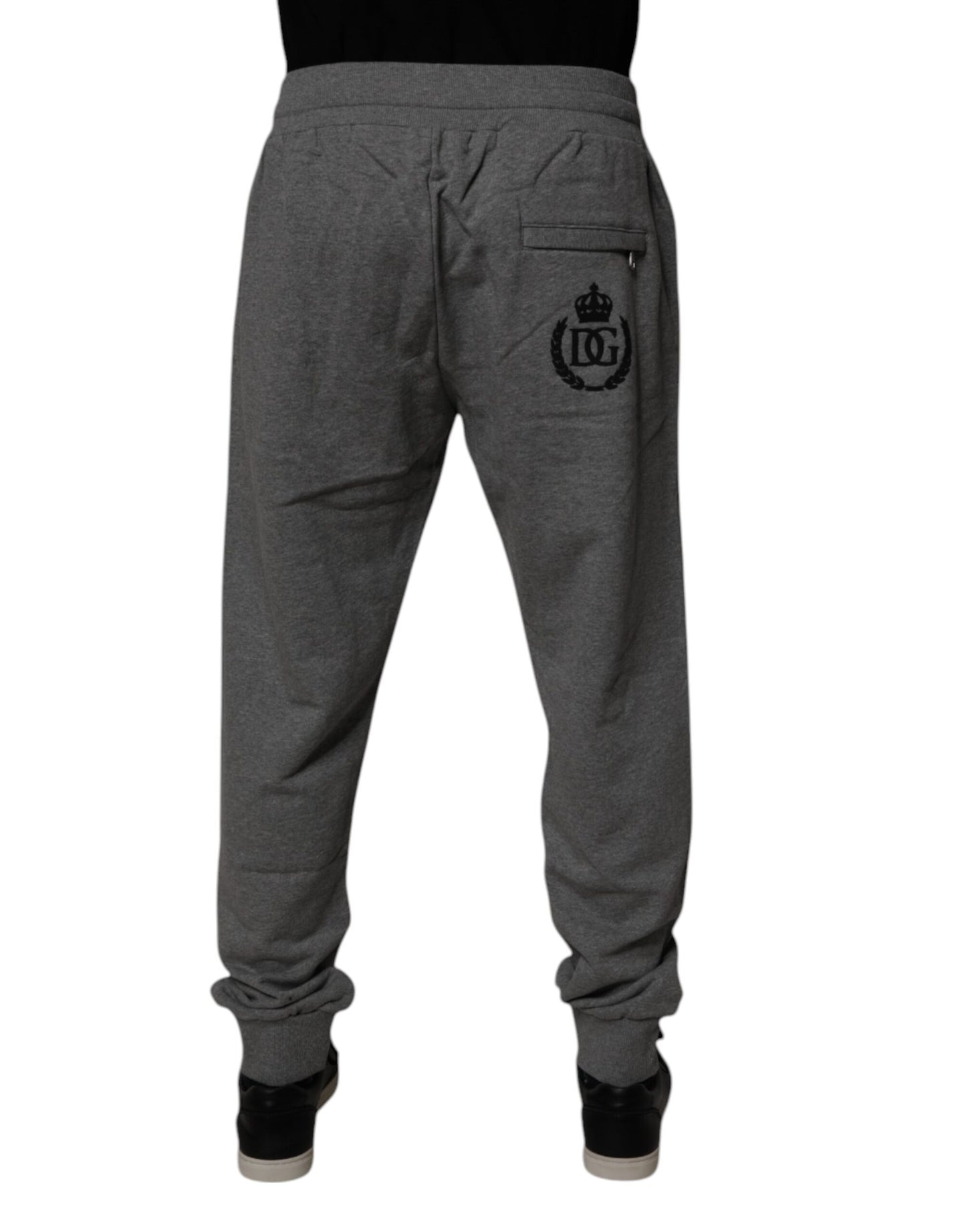Dolce & Gabbana Gray Logo Cotton Jogger Men Sweatpants Pants Dolce & Gabbana