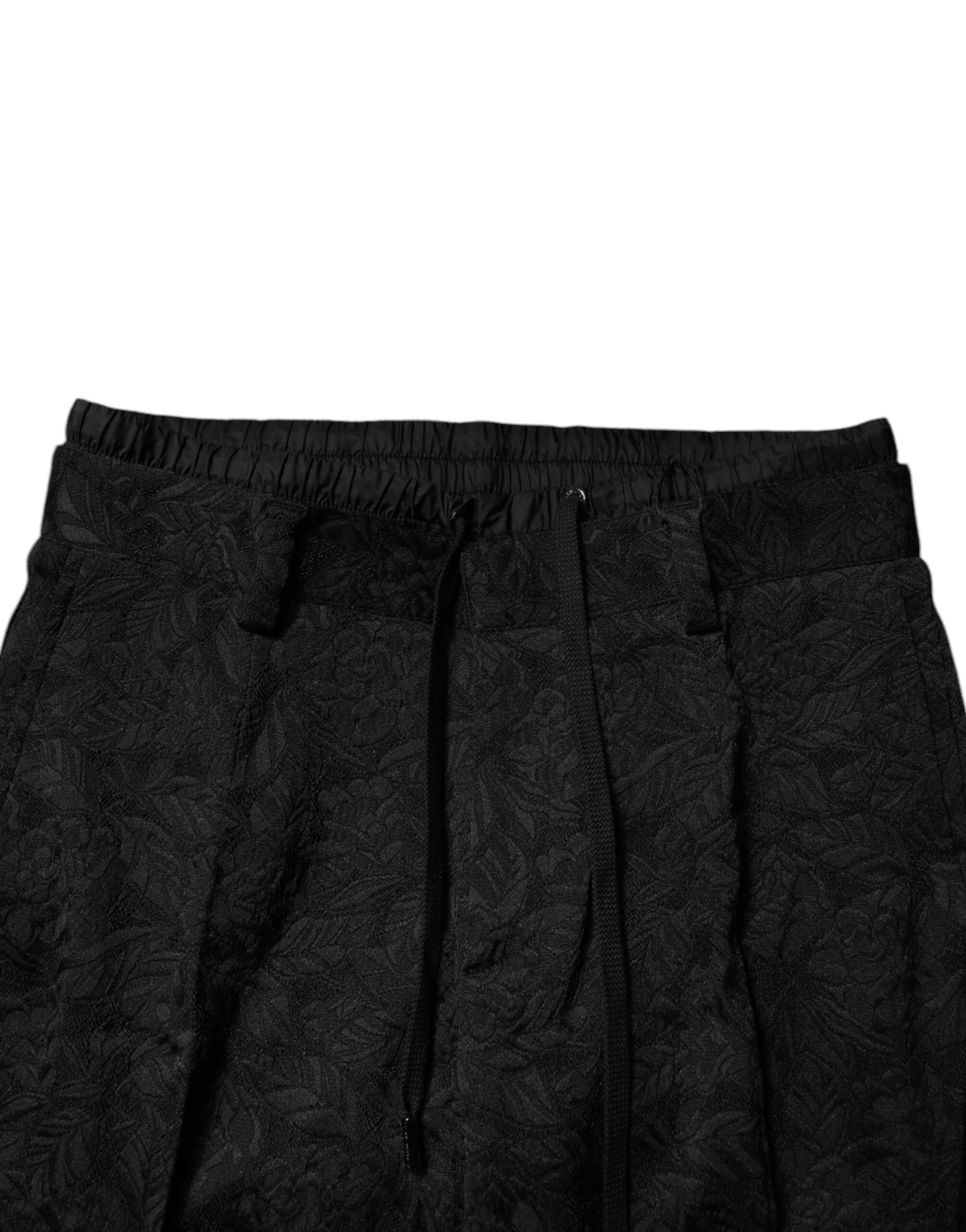 Dolce & Gabbana Black Brocade Polyester Skinny Dress Pants Dolce & Gabbana