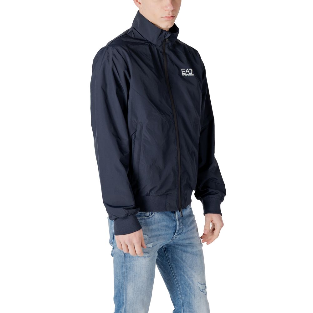 EA7 Emporio Armani Blue Polyamide Jackets & Coat EA7 Emporio Armani