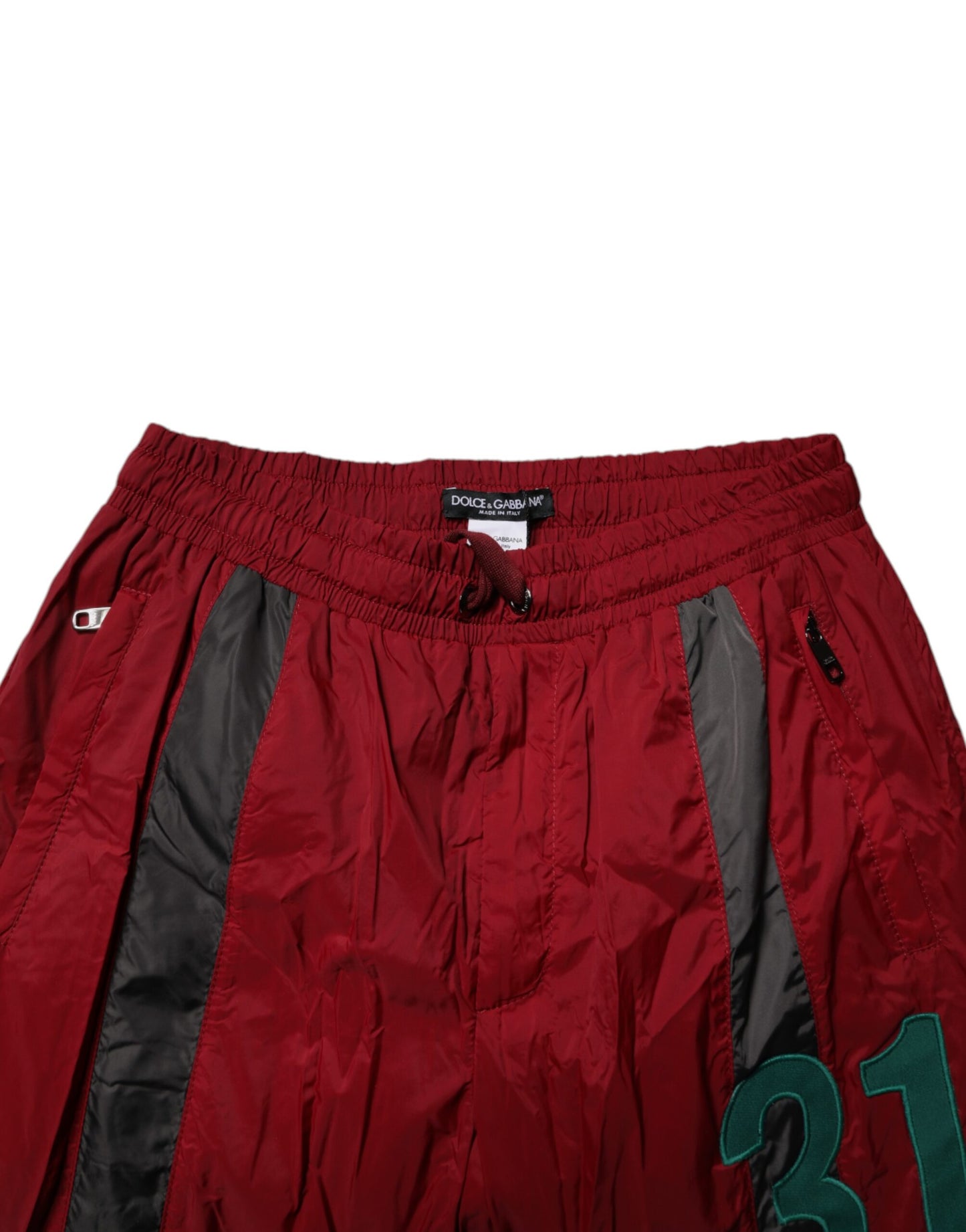 Dolce & Gabbana Maroon Nylon Men Jogger Sweatpants Pants Dolce & Gabbana