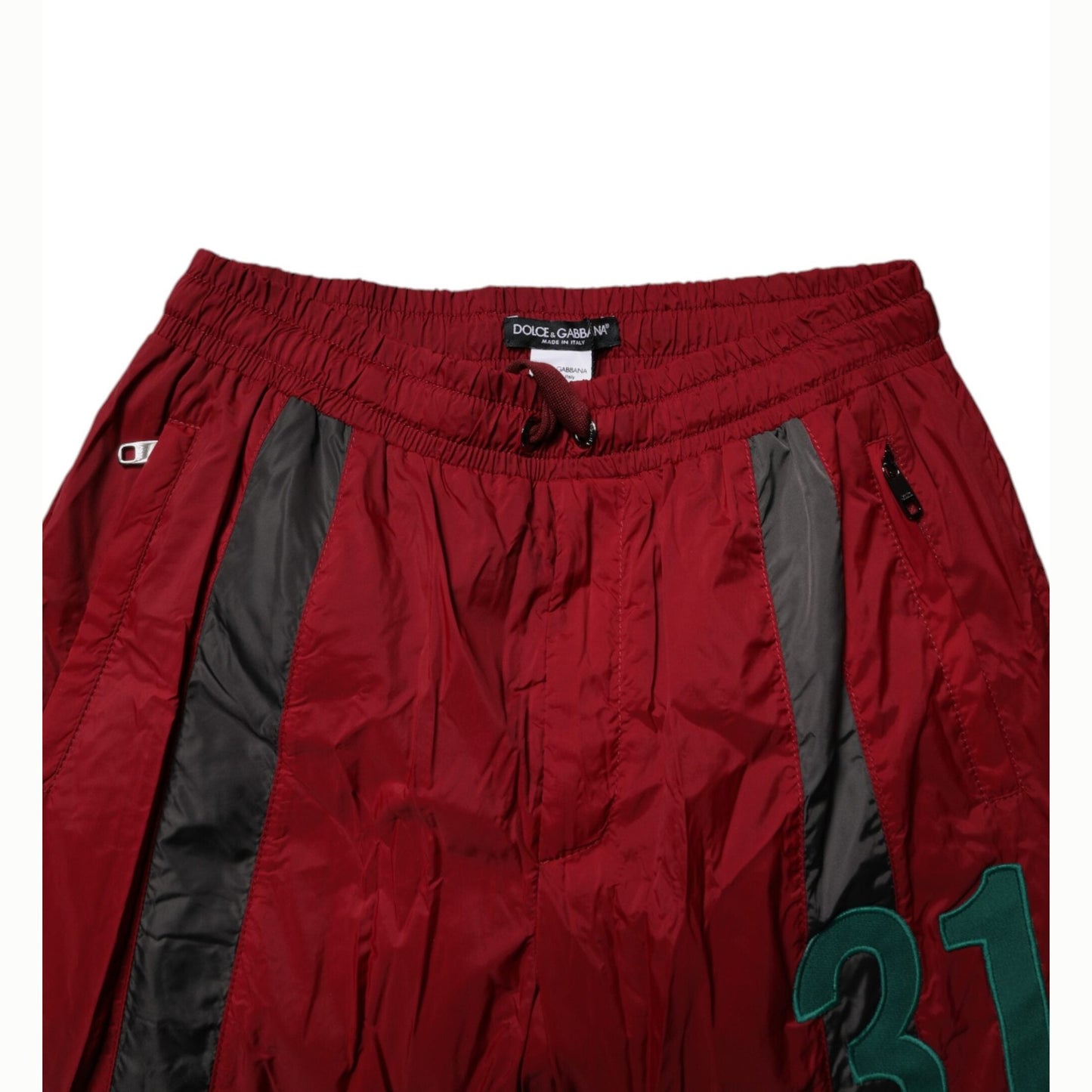 Dolce & Gabbana Maroon Nylon Men Jogger Sweatpants Pants