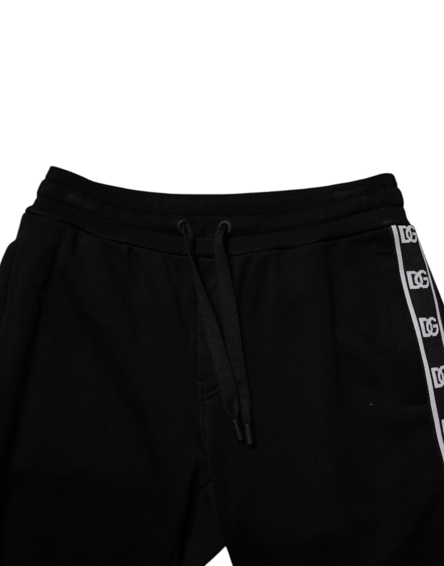 Dolce & Gabbana Black Cotton Blend Cropped Sweatpants Pants Dolce & Gabbana