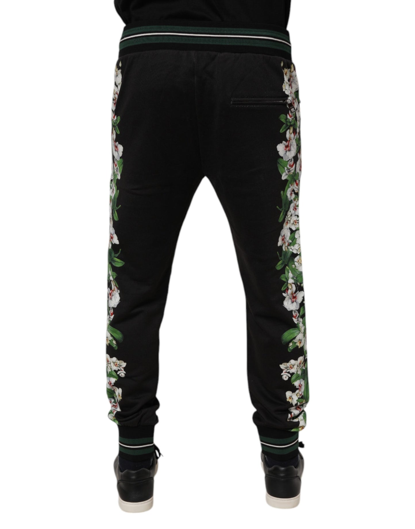 Dolce & Gabbana Black Floral King Men Jogger Sweatpants Pants Dolce & Gabbana