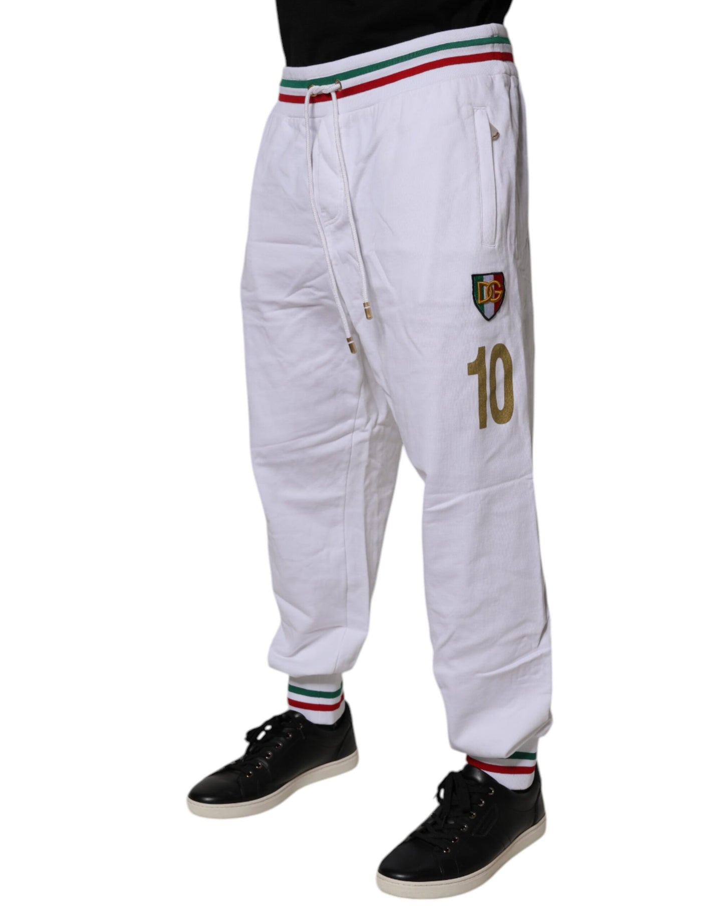 Dolce & Gabbana White Italia Cotton Jogger Sweatpants Pants Dolce & Gabbana