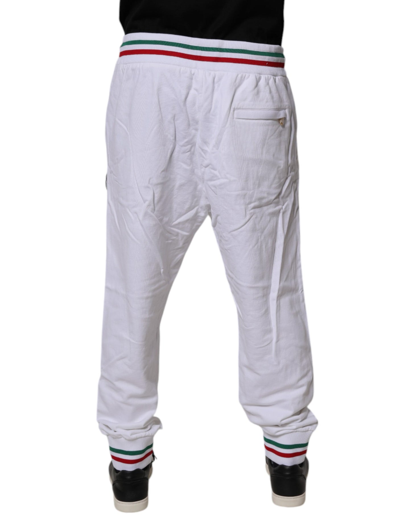 Dolce & Gabbana White Italia Cotton Jogger Sweatpants Pants Dolce & Gabbana