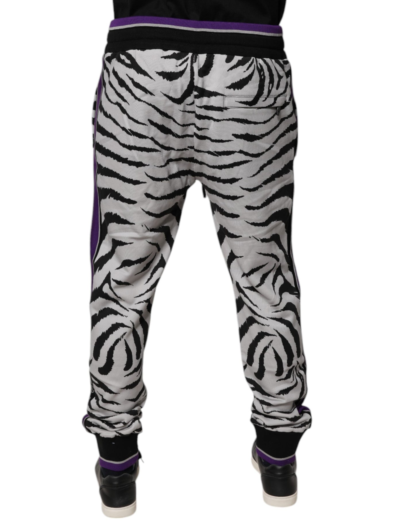Dolce & Gabbana Black White Zebra Men Jogger Sweatpants Pants Dolce & Gabbana