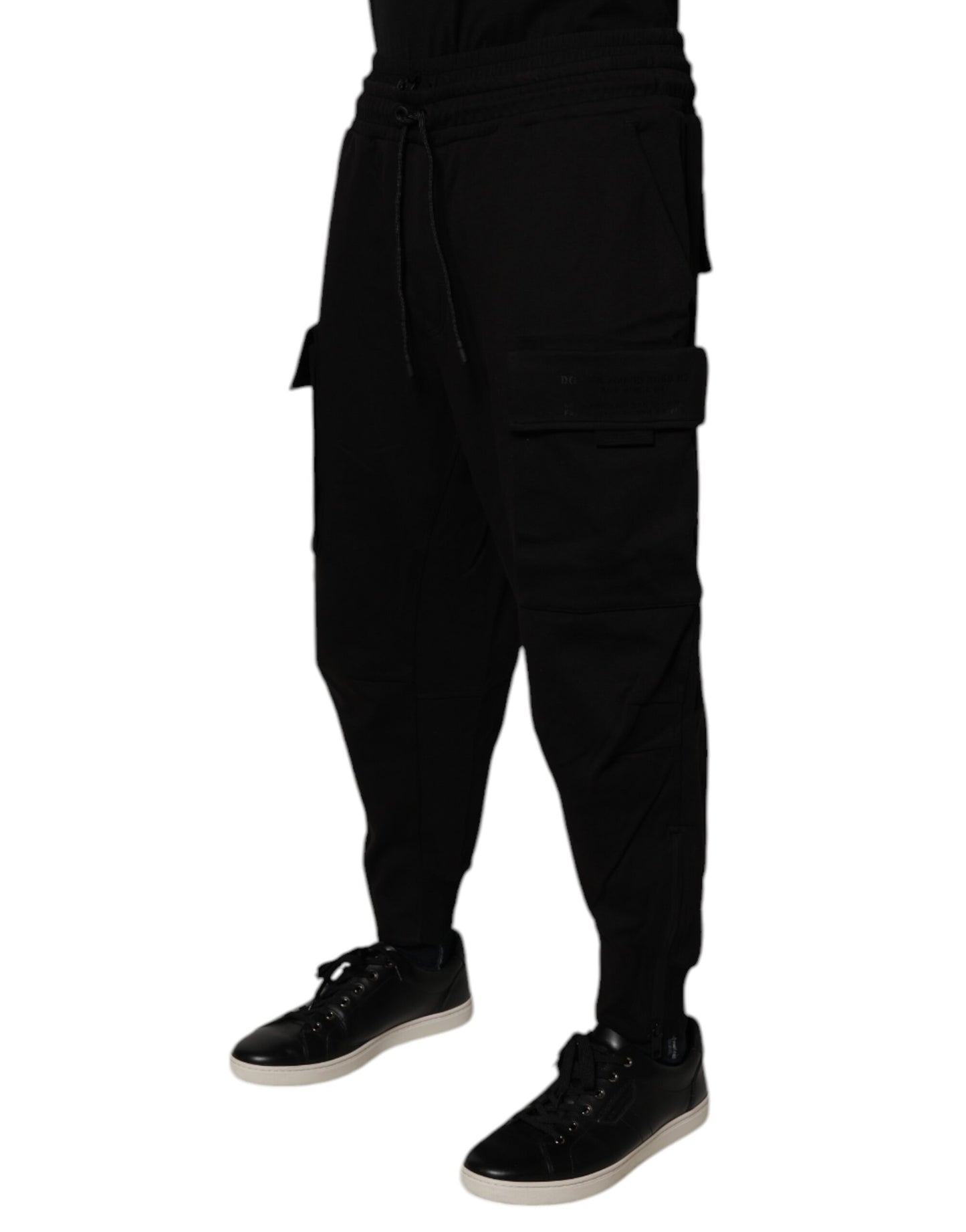 Dolce & Gabbana Black Cotton Men Cargo Jogger Sweatpants Pants Dolce & Gabbana