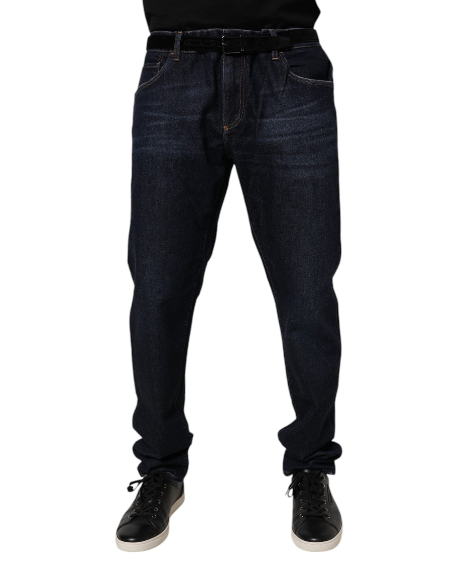 Dolce & Gabbana Dark Blue Cotton Stretch Skinny Denim Jeans Dolce & Gabbana