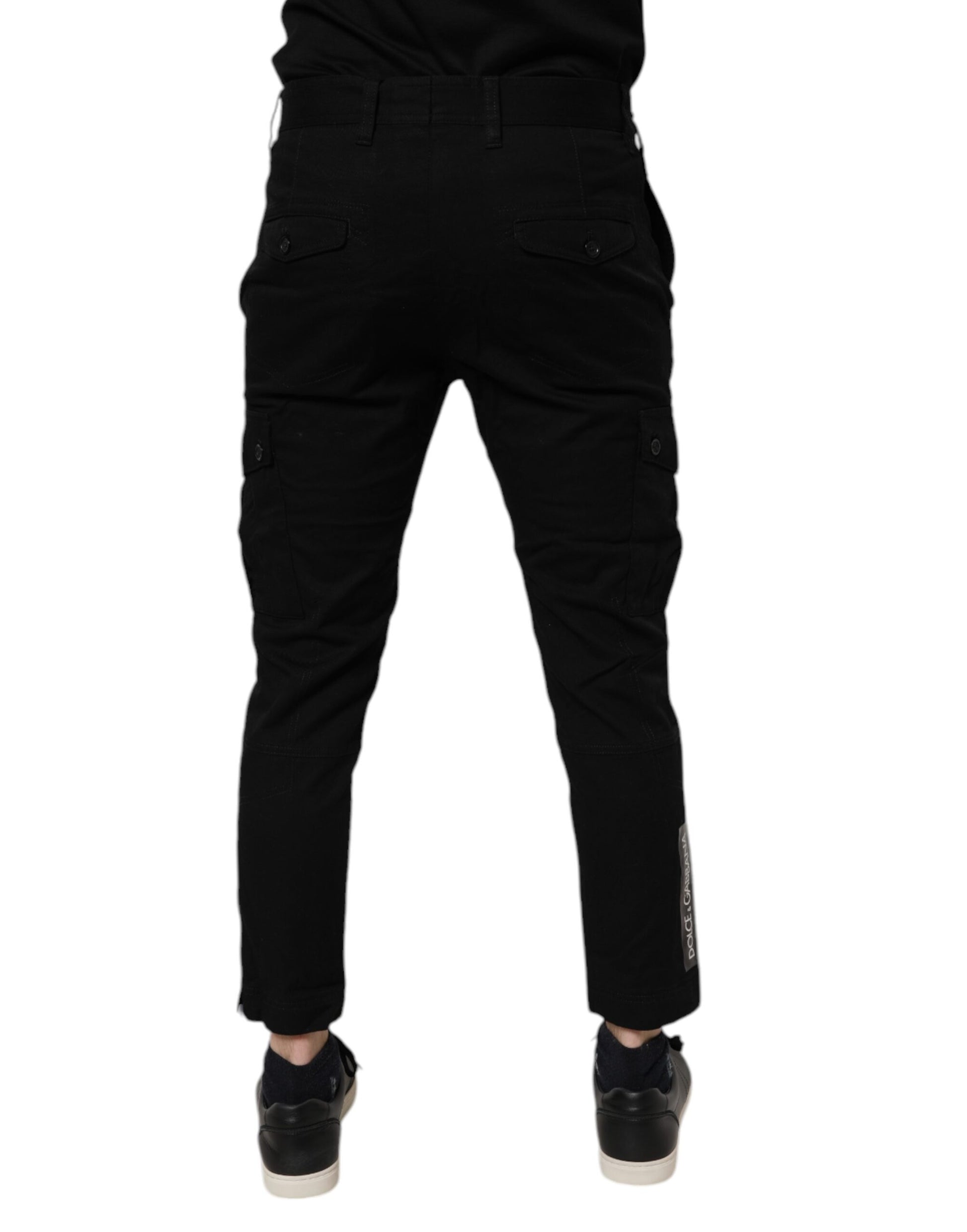 Dolce & Gabbana Black Cotton Stretch Skinny Cargo Denim Jeans Dolce & Gabbana