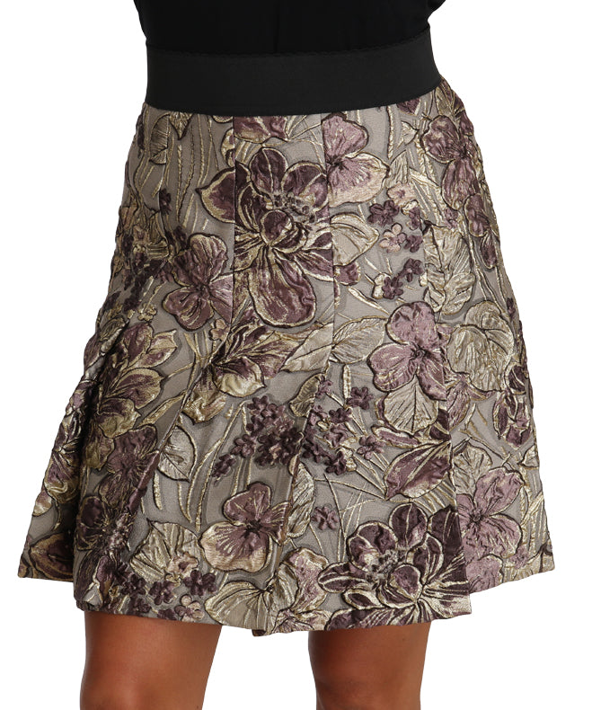 Dolce & Gabbana A-Line Mini Floral Print Jaquard Skirt Dolce & Gabbana