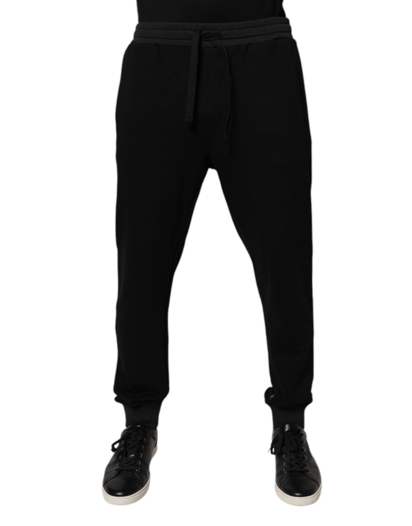 Dolce & Gabbana Black Logo Men Jogger Cotton Sweatpants Pants Dolce & Gabbana