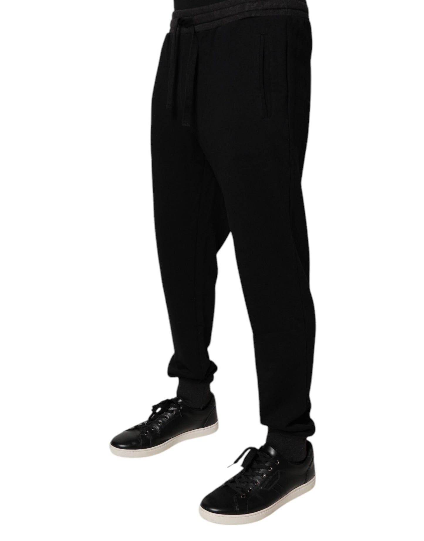 Dolce & Gabbana Black Logo Men Jogger Cotton Sweatpants Pants Dolce & Gabbana