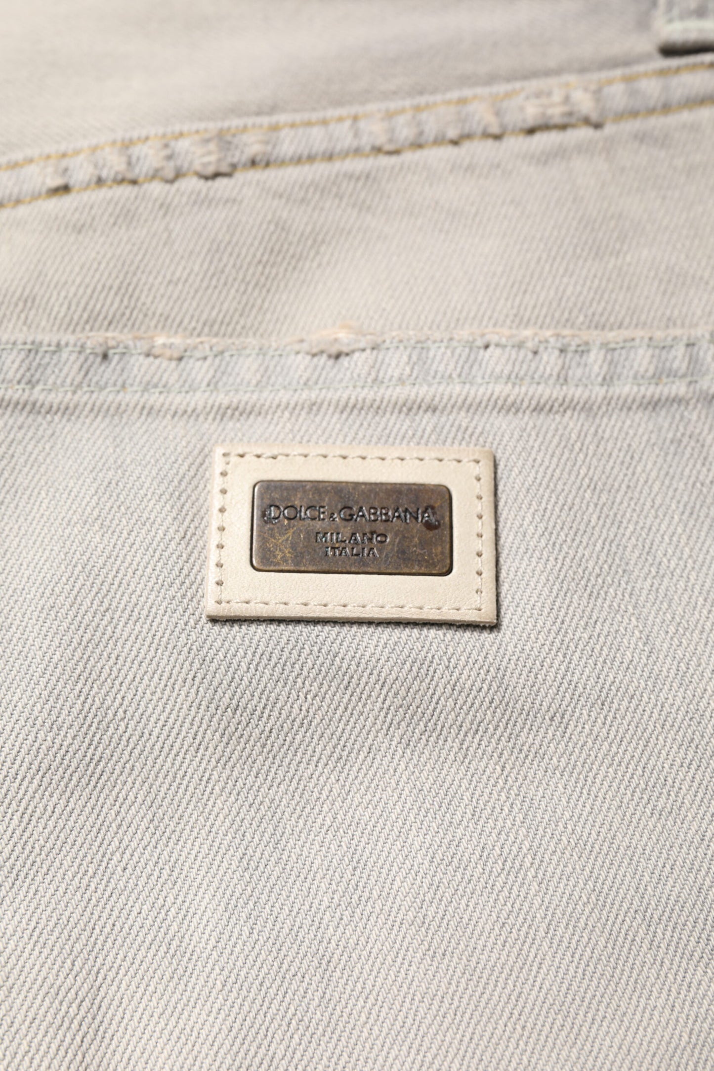 Dolce & Gabbana Light Gray Cotton Skinny Denim Jeans Dolce & Gabbana