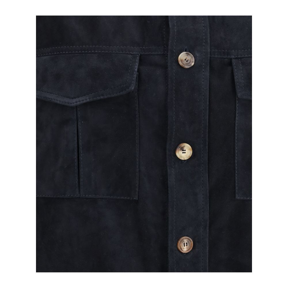 Brunello Cucinelli Suede leather shirt Jacket Brunello Cucinelli