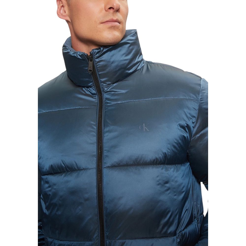 Calvin Klein Jeans Blue Recycled Polyamide Jackets & Coat Calvin Klein Jeans