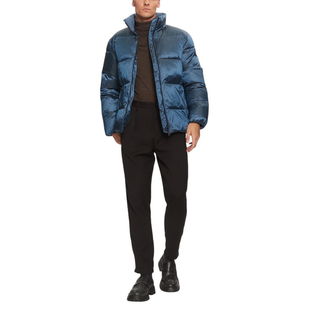 Calvin Klein Jeans Blue Recycled Polyamide Jackets & Coat Calvin Klein Jeans