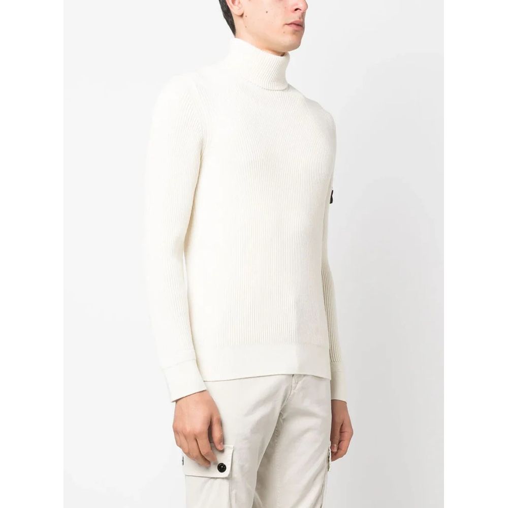 Stone Island White Wool Sweater Stone Island