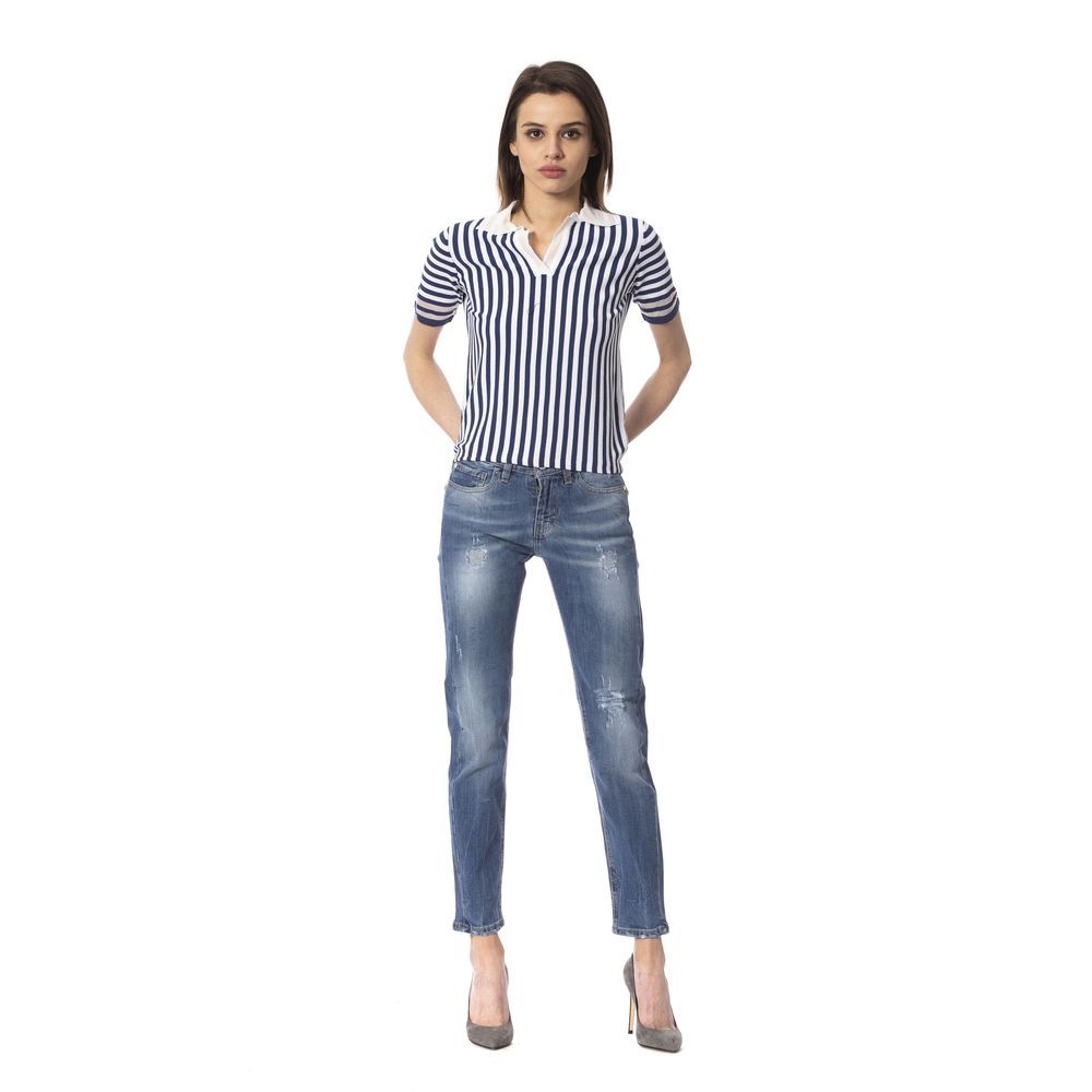 Frankie Morello Blue Other Fibres Women Jeans Frankie Morello