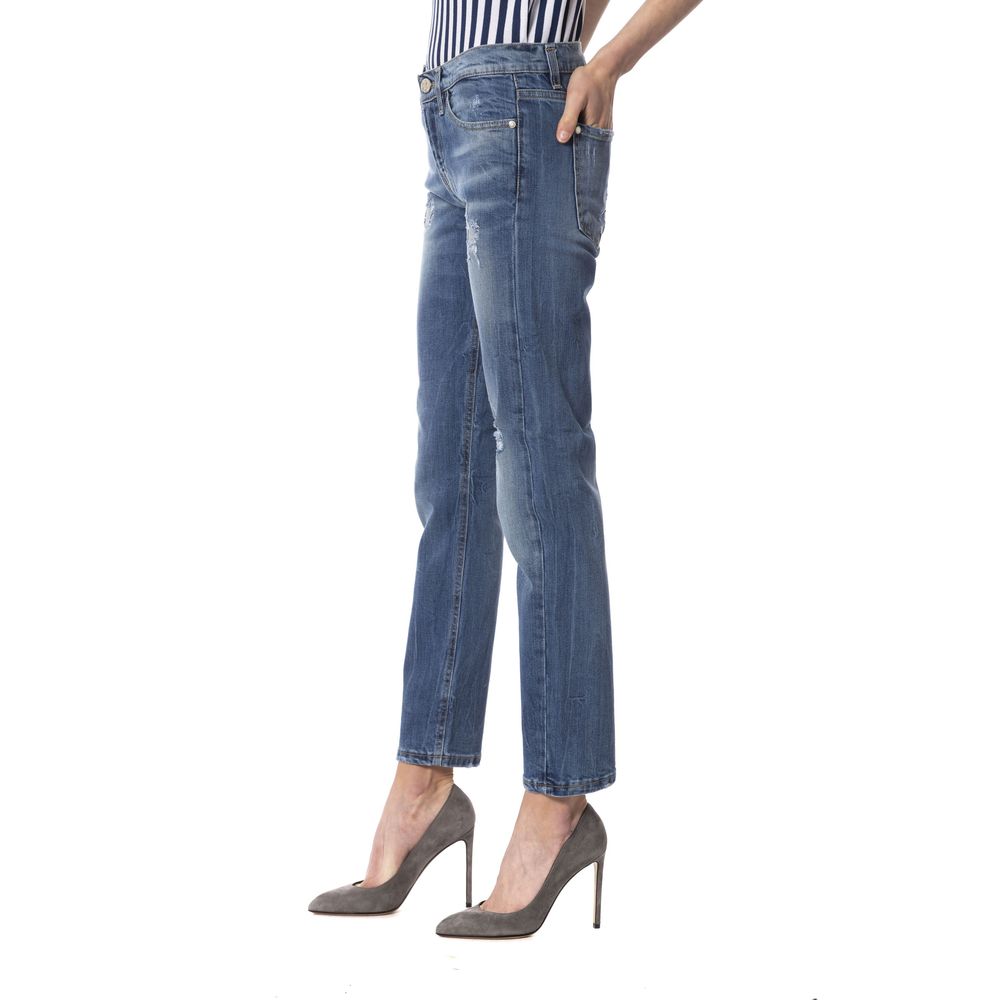 Frankie Morello Blue Other Fibres Women Jeans Frankie Morello