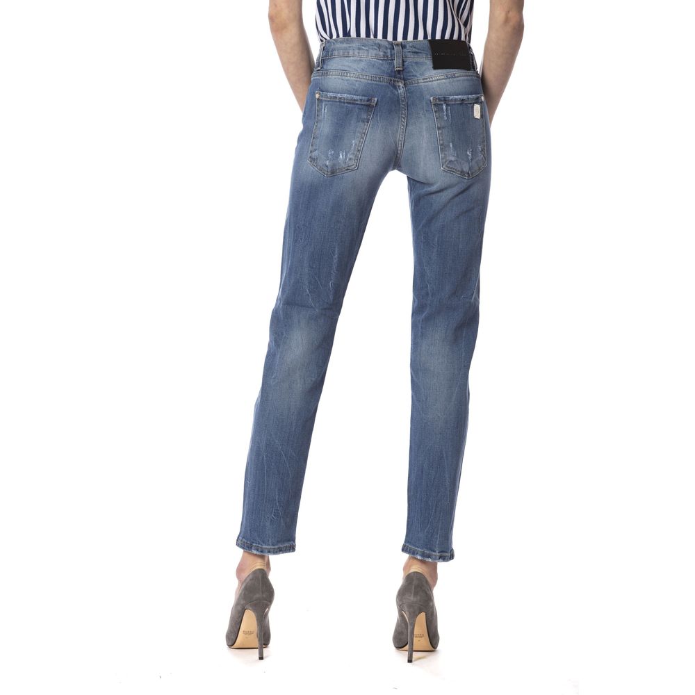 Frankie Morello Blue Other Fibres Women Jeans Frankie Morello