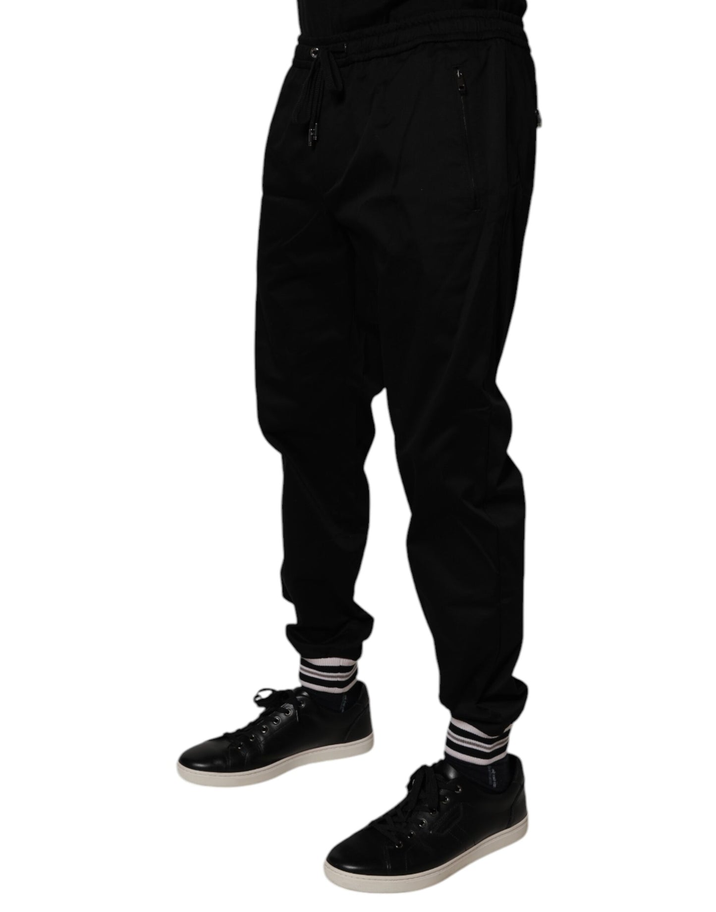 Dolce & Gabbana Black Cotton Stretch Jogger Sweatpants Pants Dolce & Gabbana