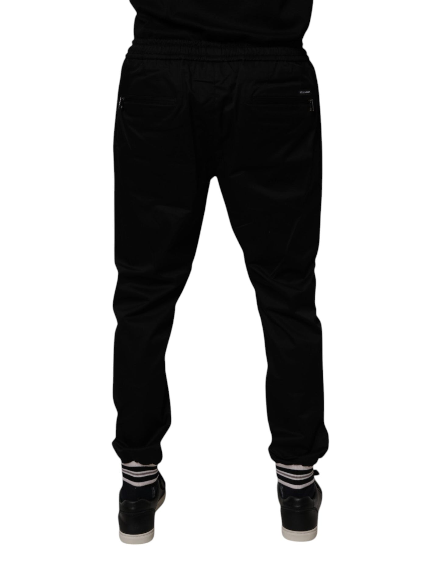 Dolce & Gabbana Black Cotton Stretch Jogger Sweatpants Pants Dolce & Gabbana