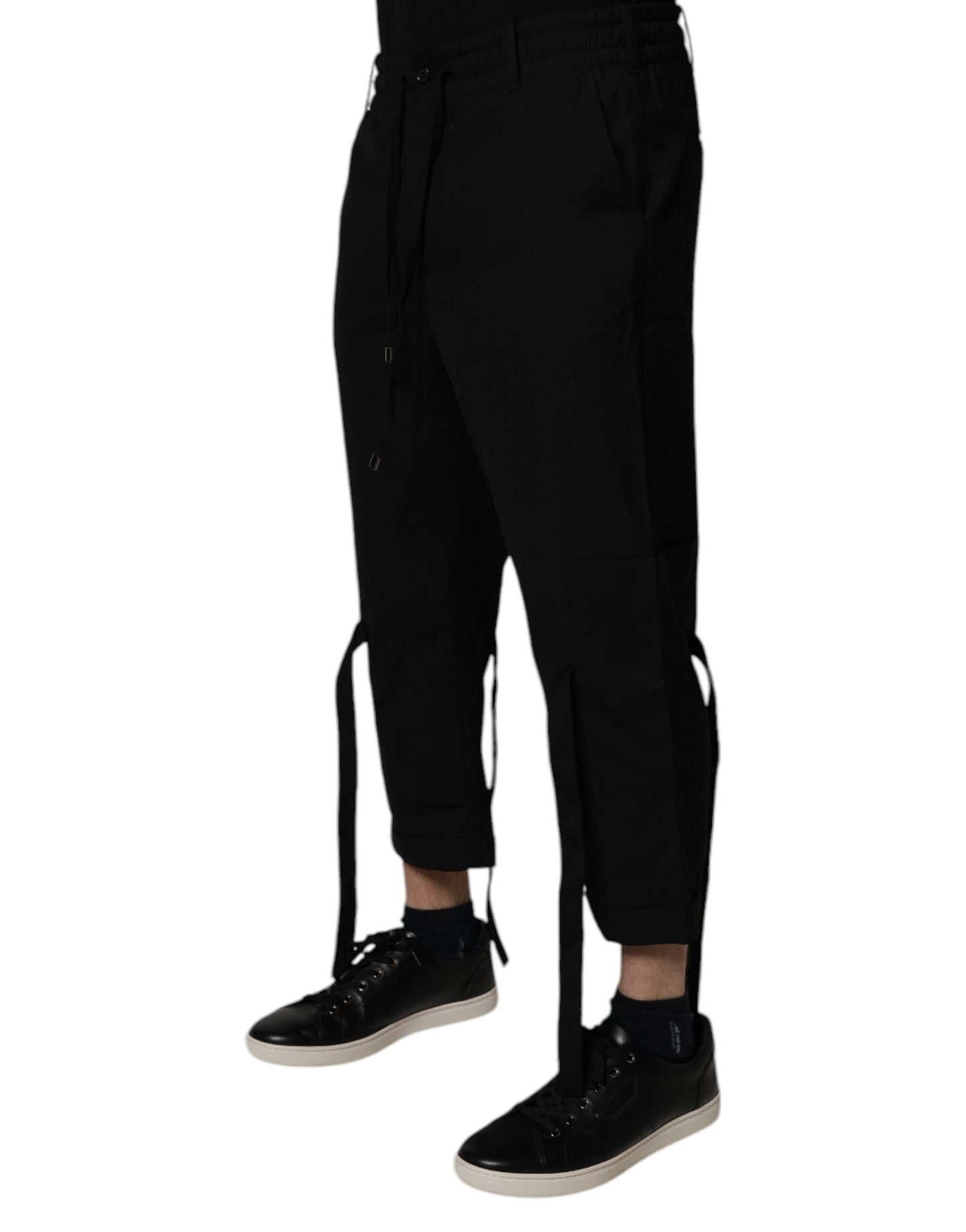 Dolce & Gabbana Black Polyester Men Cropped Pants Dolce & Gabbana