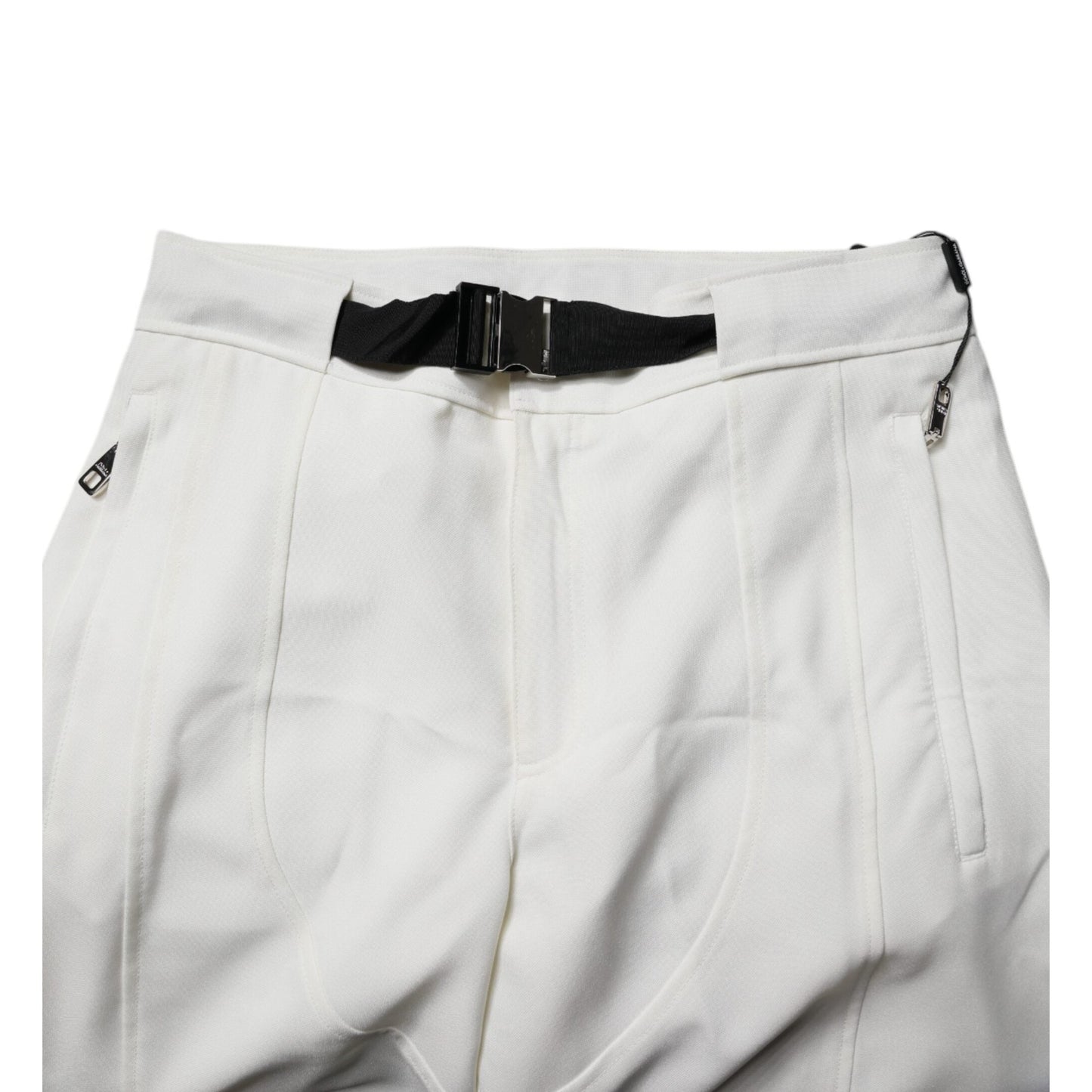 Dolce & Gabbana White Mid Waist Wide Leg Pants