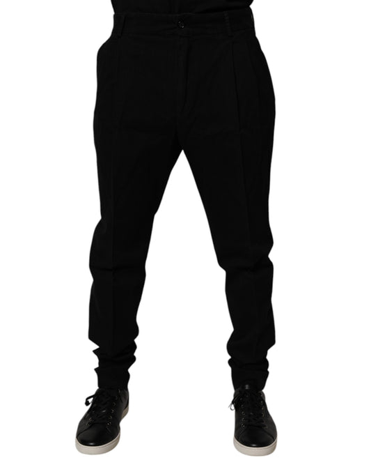 Dolce & Gabbana Black Cotton Stretch Skinny Pants Dolce & Gabbana