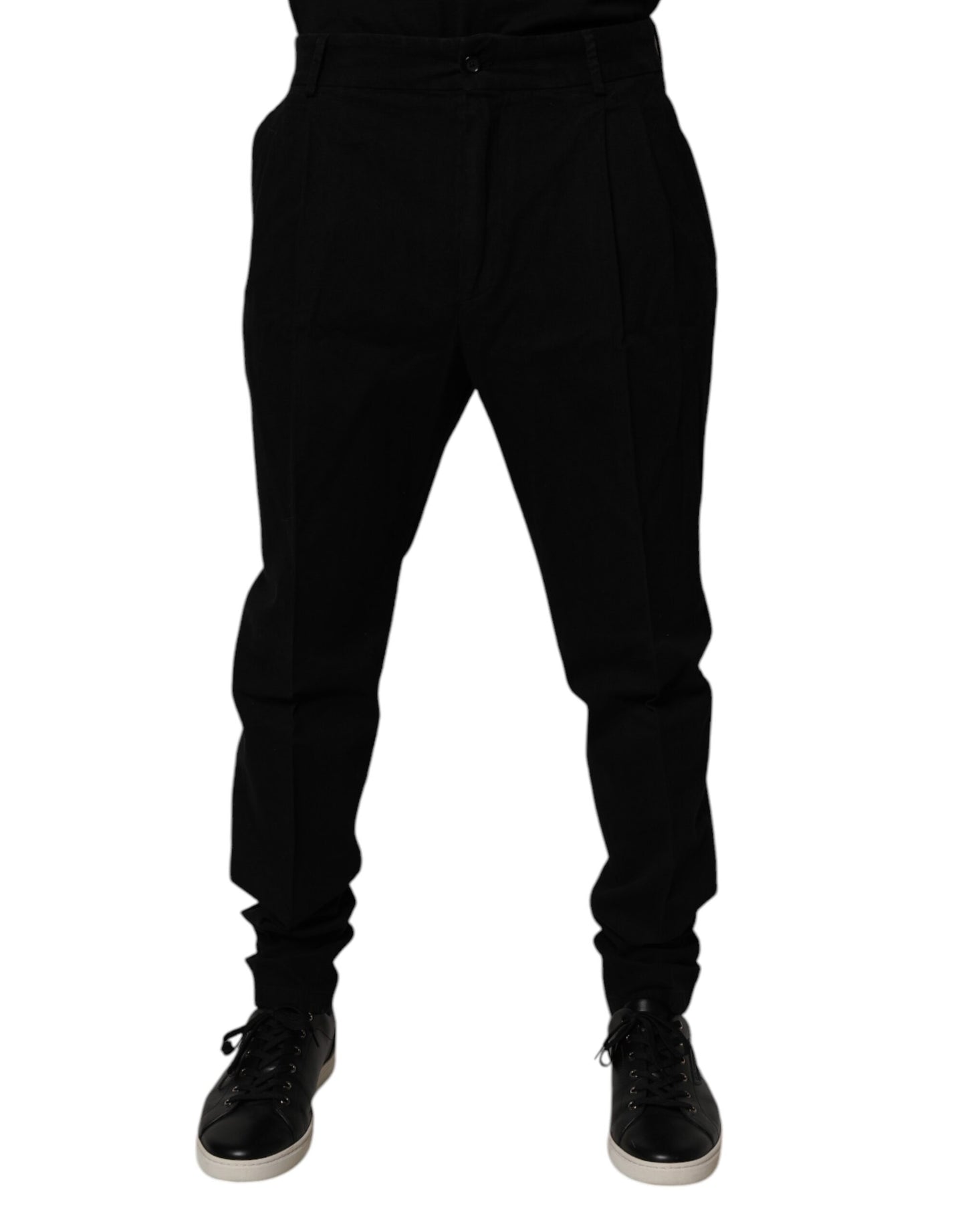 Dolce & Gabbana Black Cotton Stretch Skinny Pants Dolce & Gabbana