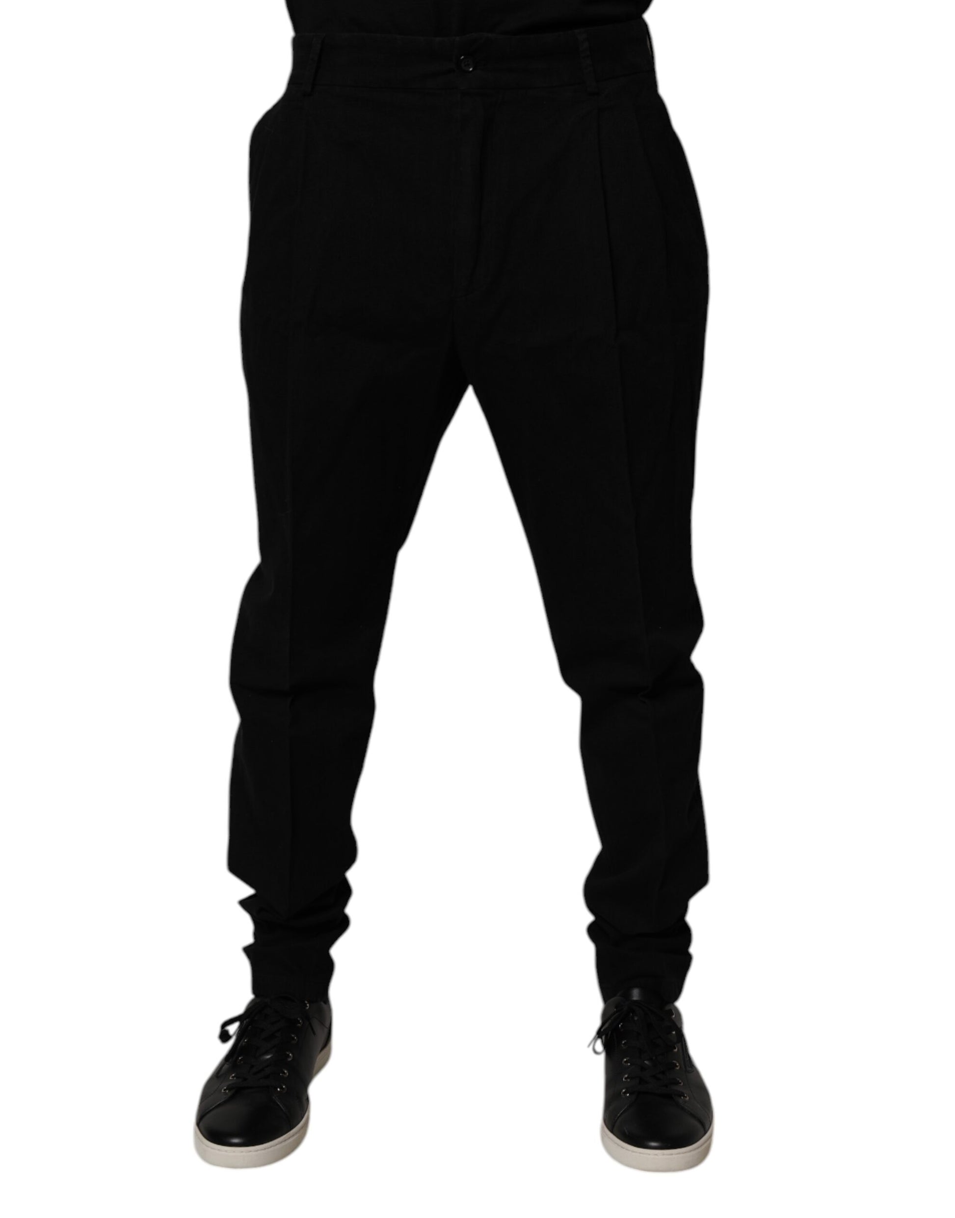 Dolce & Gabbana Black Cotton Stretch Skinny Pants Dolce & Gabbana
