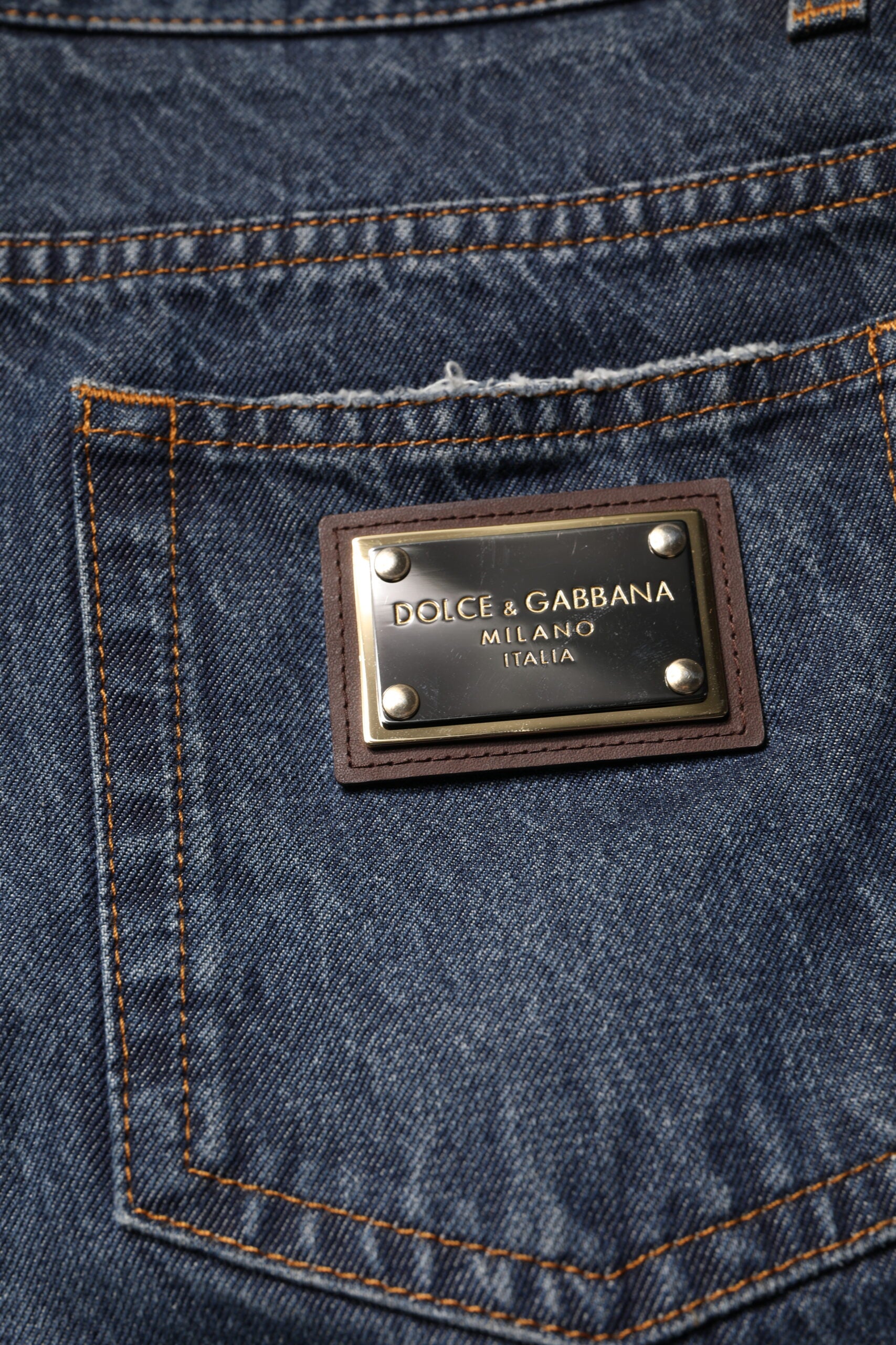 Dolce & Gabbana Beige Blue Floral Cotton Men Denim Jeans Dolce & Gabbana