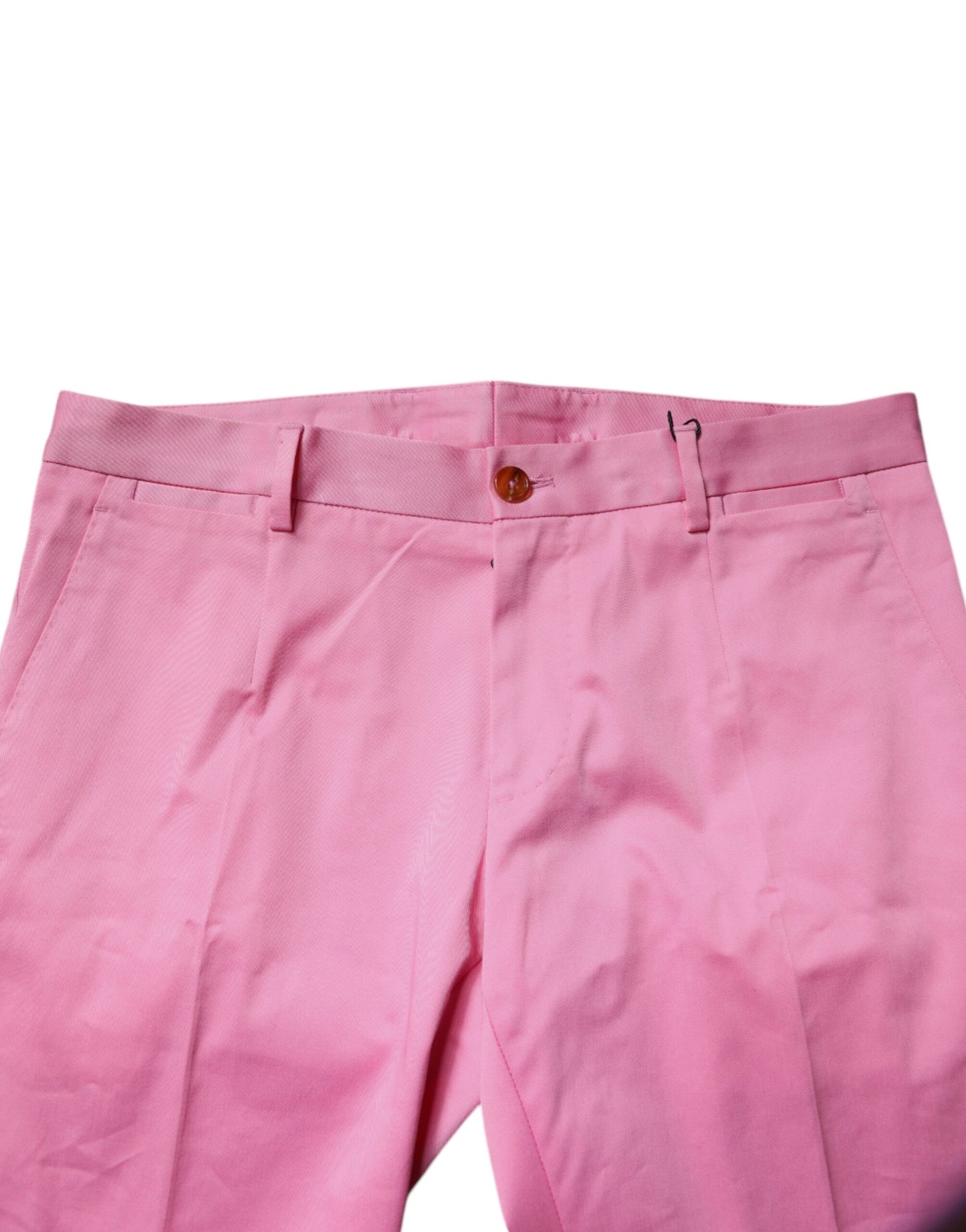 Dolce & Gabbana Pink Cotton Slim Fit Men Dress Formal Pants Dolce & Gabbana