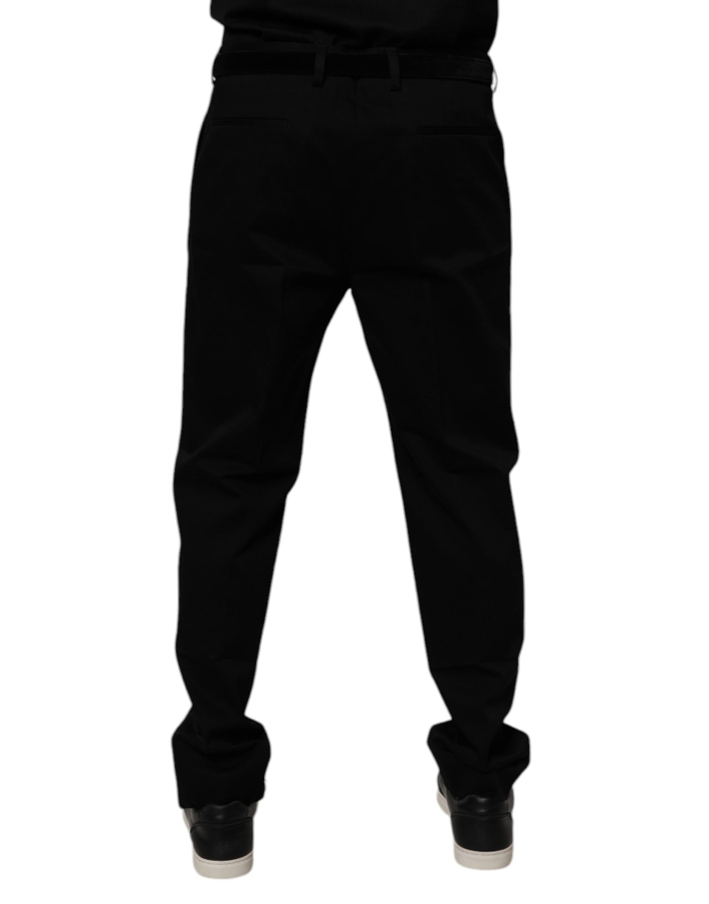 Dolce & Gabbana Black Cotton Men Skinny Dress Formal Pants Dolce & Gabbana
