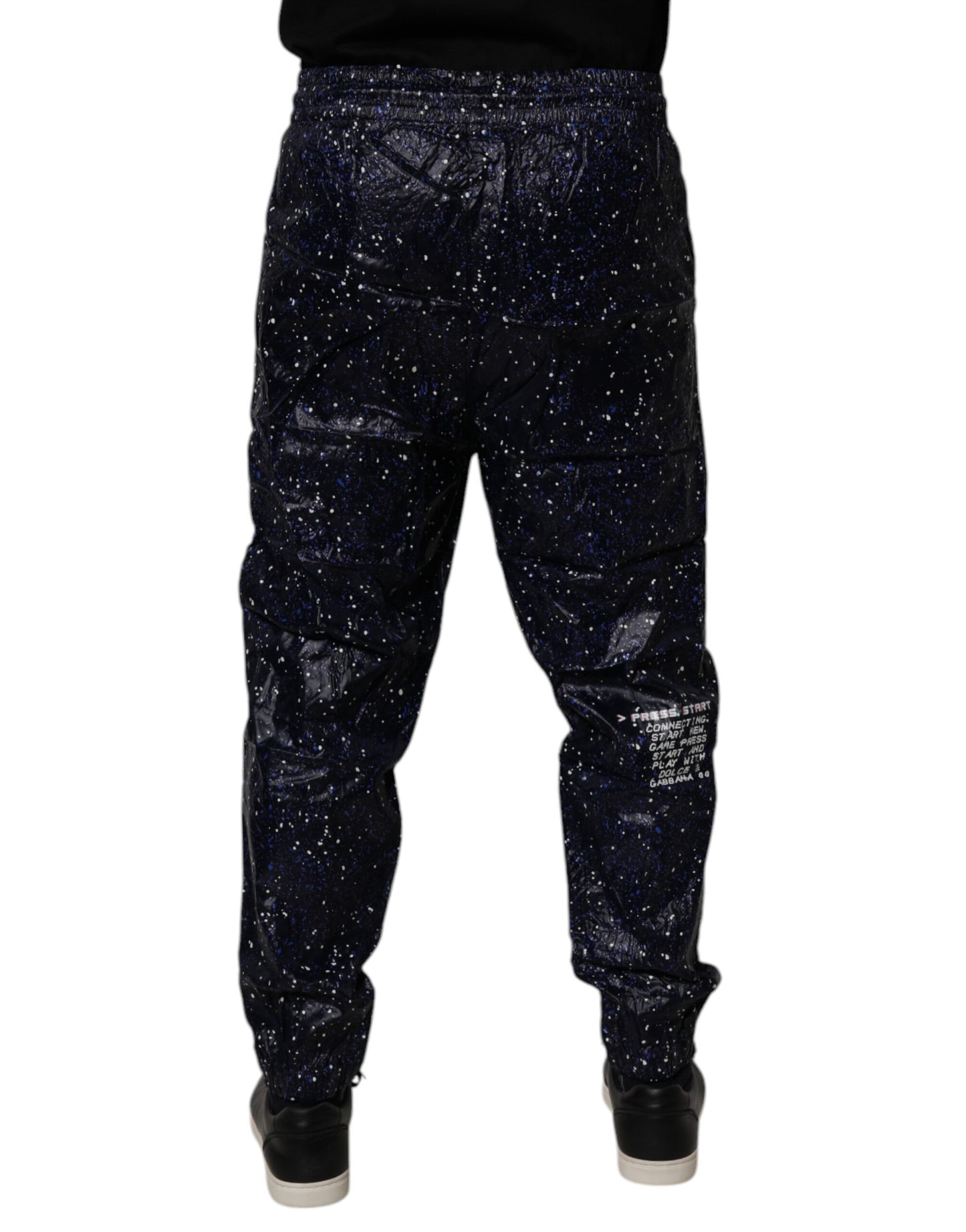 Dolce & Gabbana Dark Blue DG Game Print Cotton Jogger Pants Dolce & Gabbana
