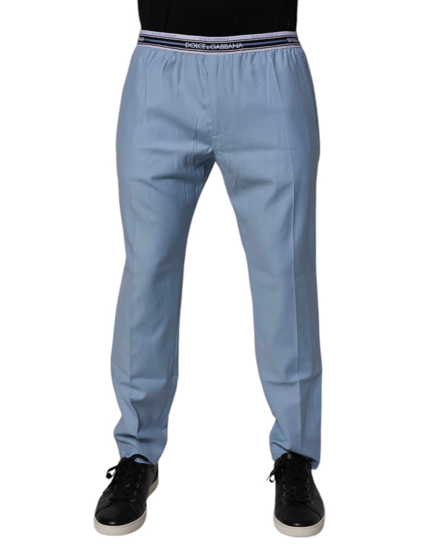 Dolce & Gabbana Blue Cotton Stretch Chino Pants Dolce & Gabbana