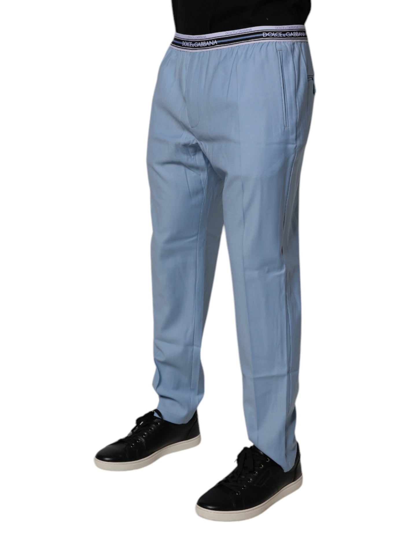 Dolce & Gabbana Blue Cotton Stretch Chino Pants Dolce & Gabbana