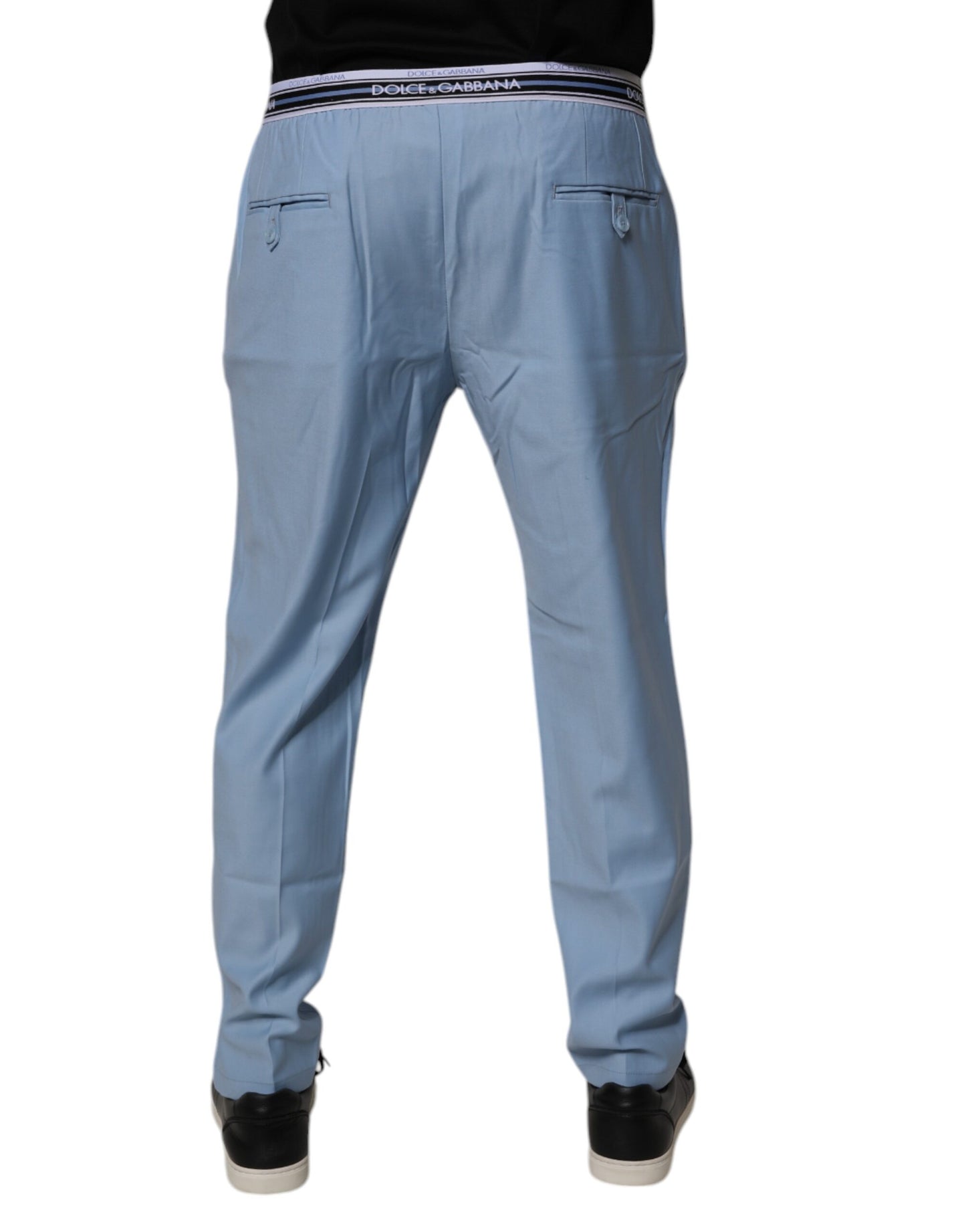 Dolce & Gabbana Blue Cotton Stretch Chino Pants Dolce & Gabbana