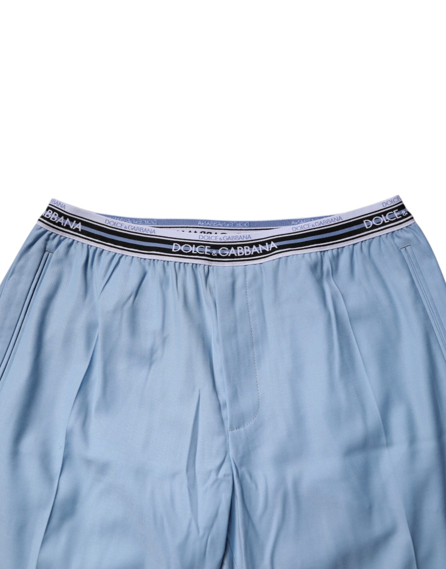 Dolce & Gabbana Blue Cotton Stretch Chino Pants Dolce & Gabbana
