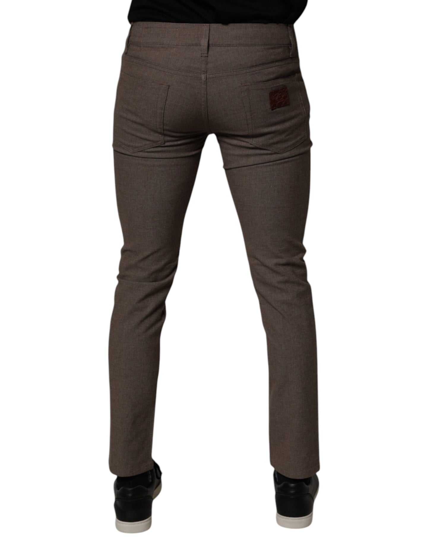 Dolce & Gabbana Brown Cotton Stretch Chino Pants Dolce & Gabbana