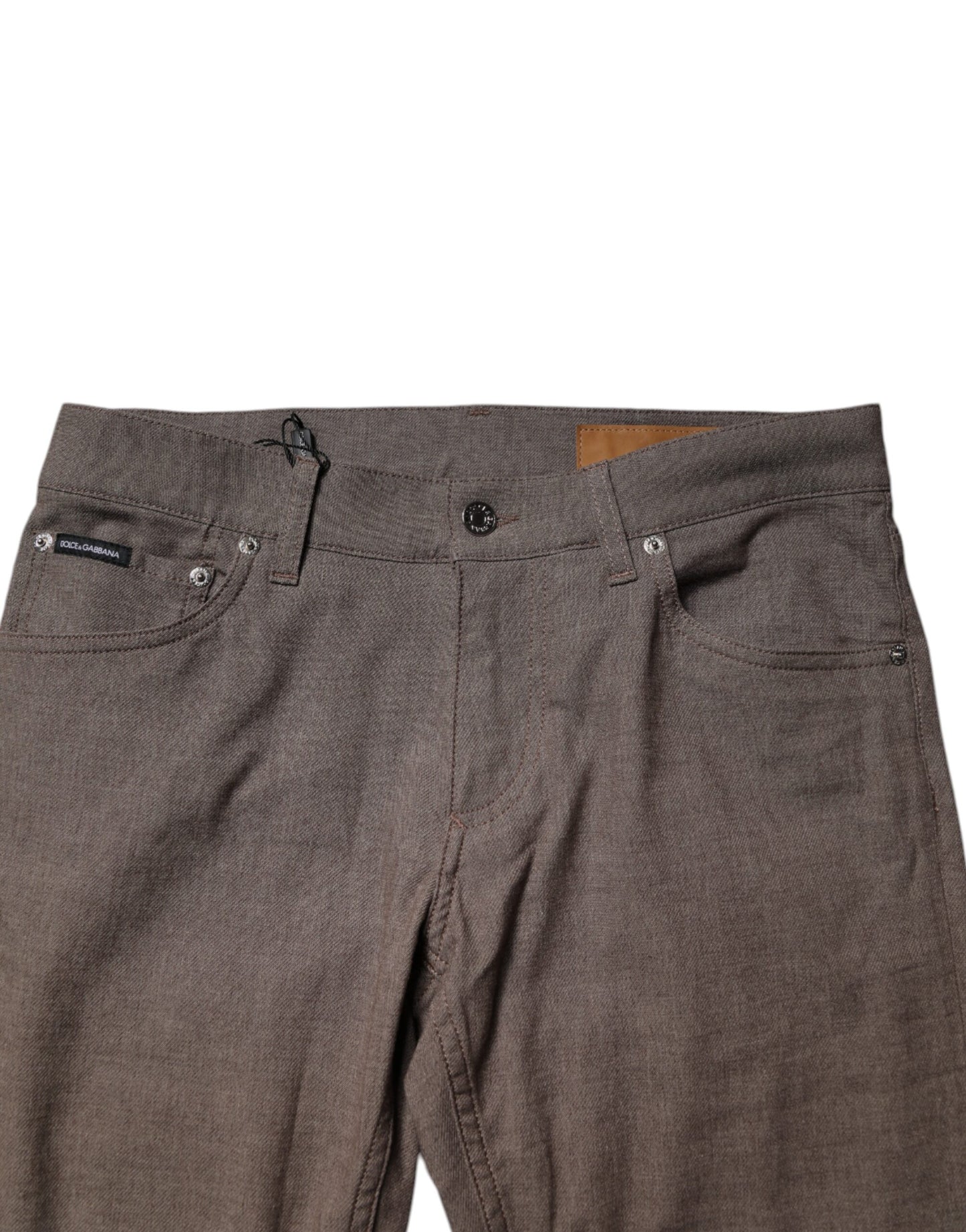 Dolce & Gabbana Brown Cotton Stretch Chino Pants Dolce & Gabbana